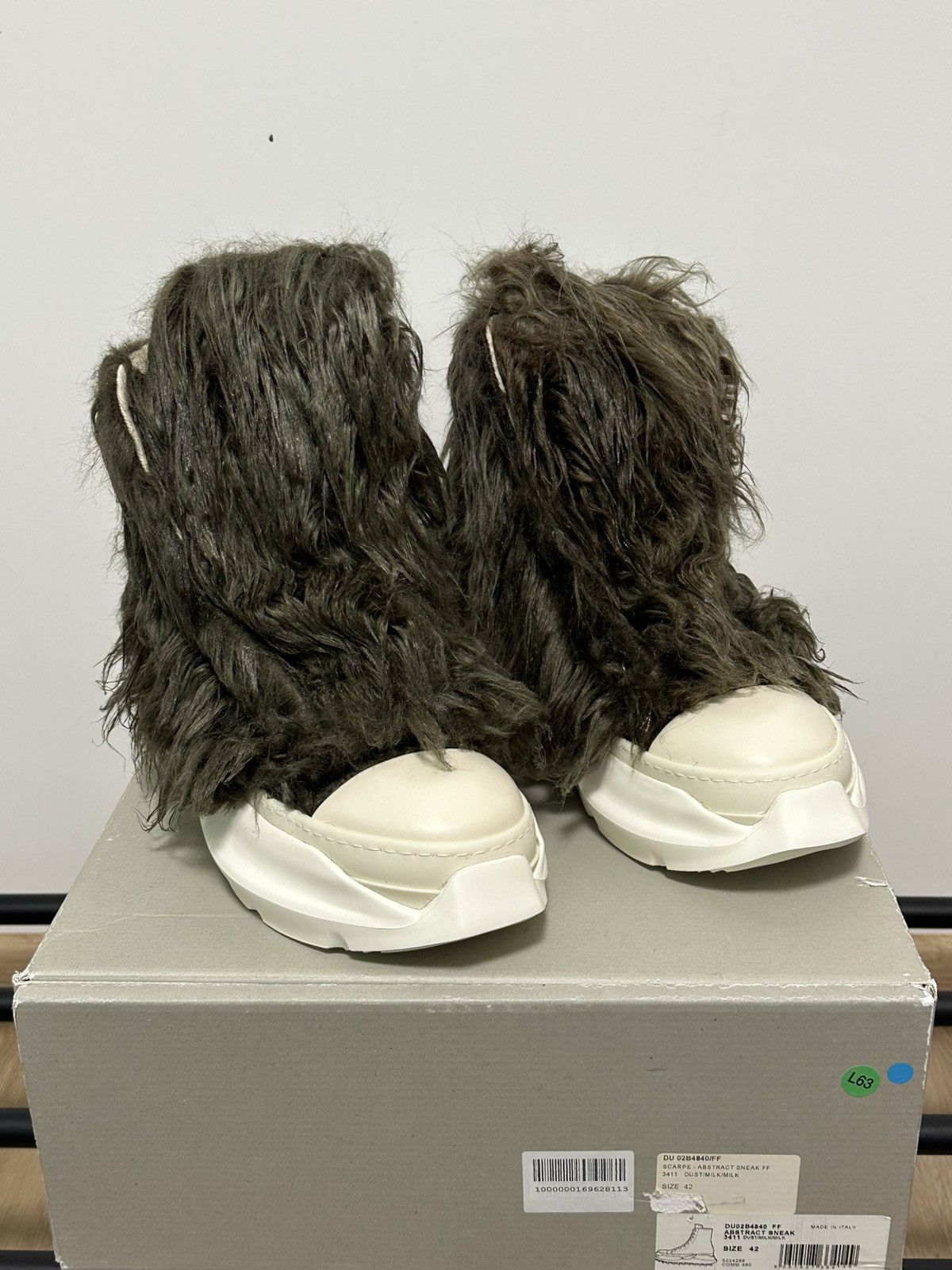 Rick Owens Drkshdw Rick Owens DRKSHDW “Yeti” Fur High Abstracts — Dust — 42 IT Size US 9.5 / EU 42-43 - 1 Thumbnail