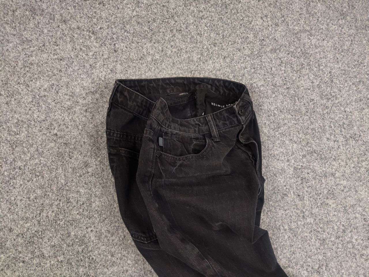 Helmut Lang Helmut Lang High Rise Raw Crop Black Stone Denim Jeans Size 28" / US 6 / IT 42 - 4 Thumbnail