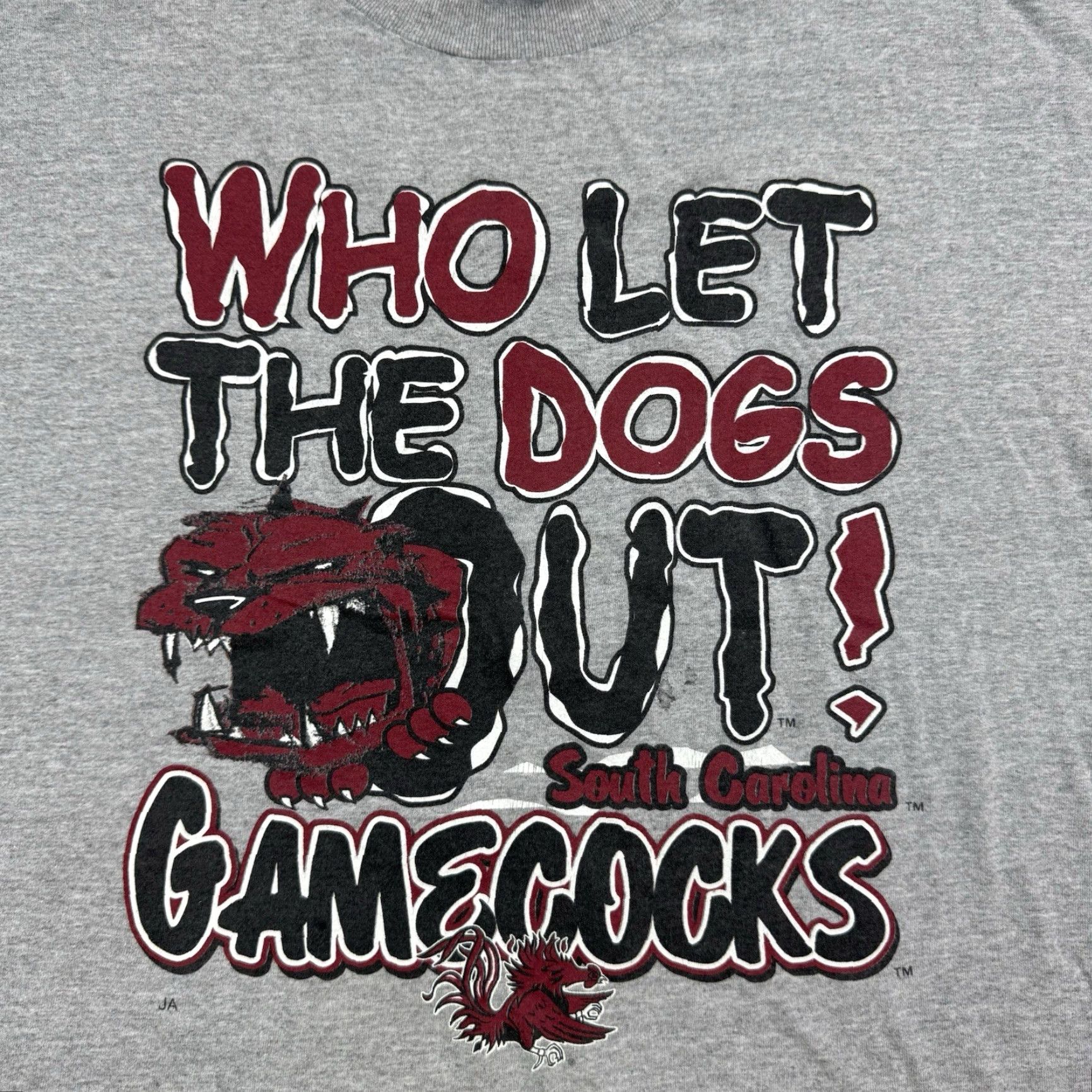 Vintage VINTAGE South Carolina Gamecocks T Shirt Men Large Gray Dog Y2K Sports Graphic Print Size US L / EU 52-54 / 3 - 2 Thumbnail