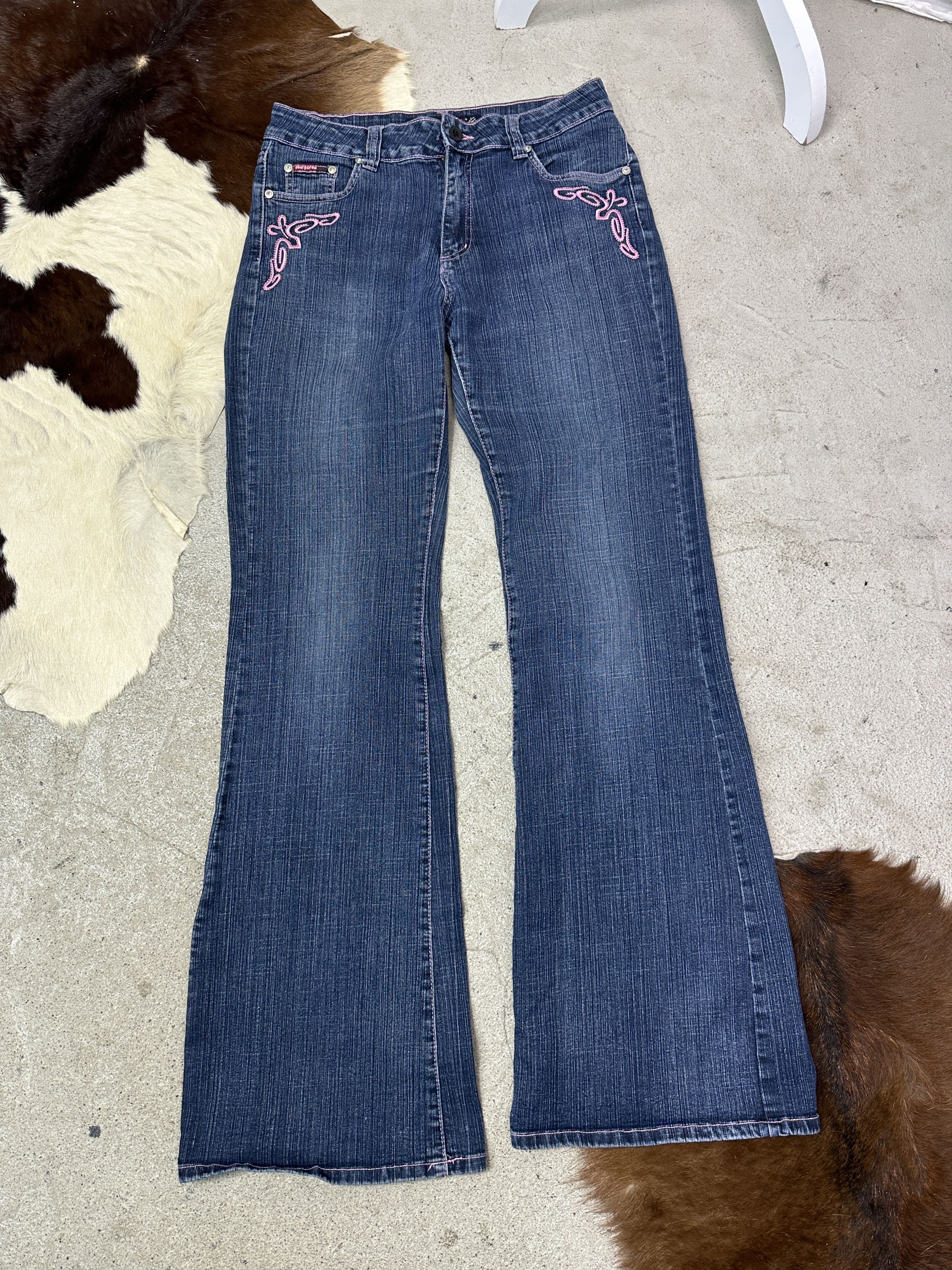 Vintage Vintage Denim Streetwear Flared Wide Leg Jeans Y2K Size 31" - 2 Thumbnail