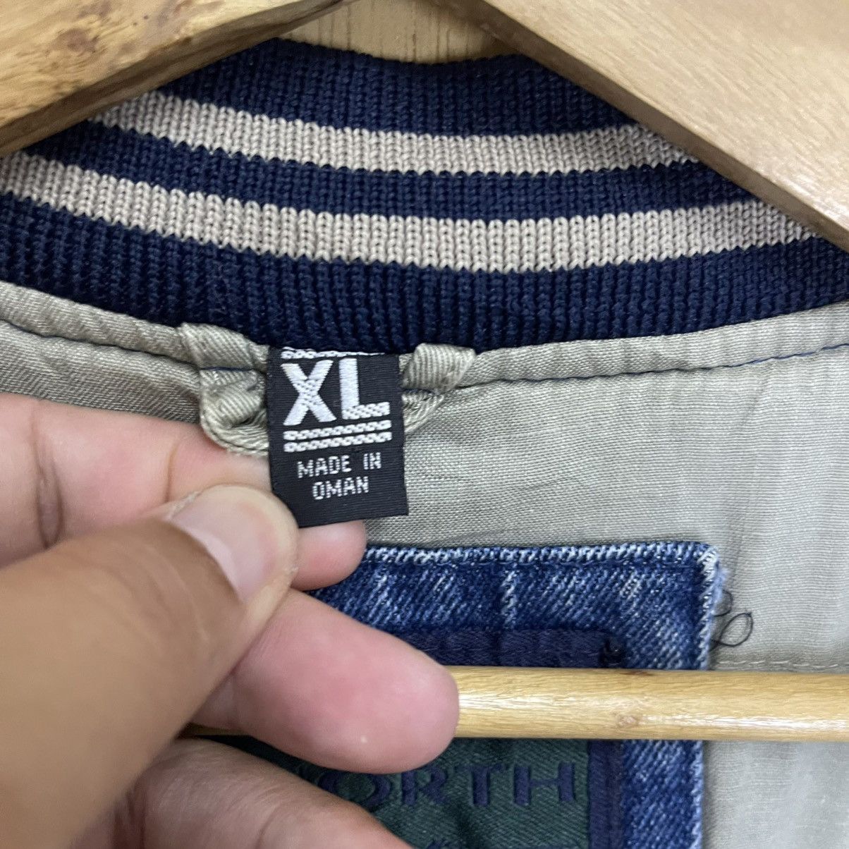 Vintage Vintage 90s North Bay Ltd Denim Varsity Jacket Size US XL / EU 56 / 4 - 12 Thumbnail