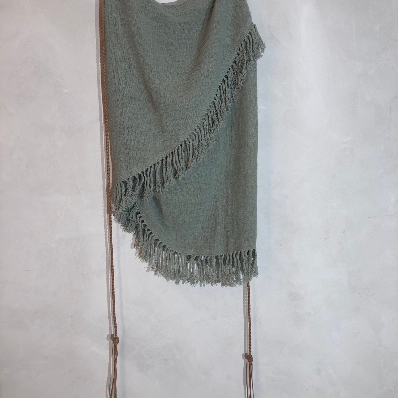 Other DesignerCaravana: Blue knit wrap skirt attached leather rope Size 27" / US 4 / IT 40 - 1 Thumbnail