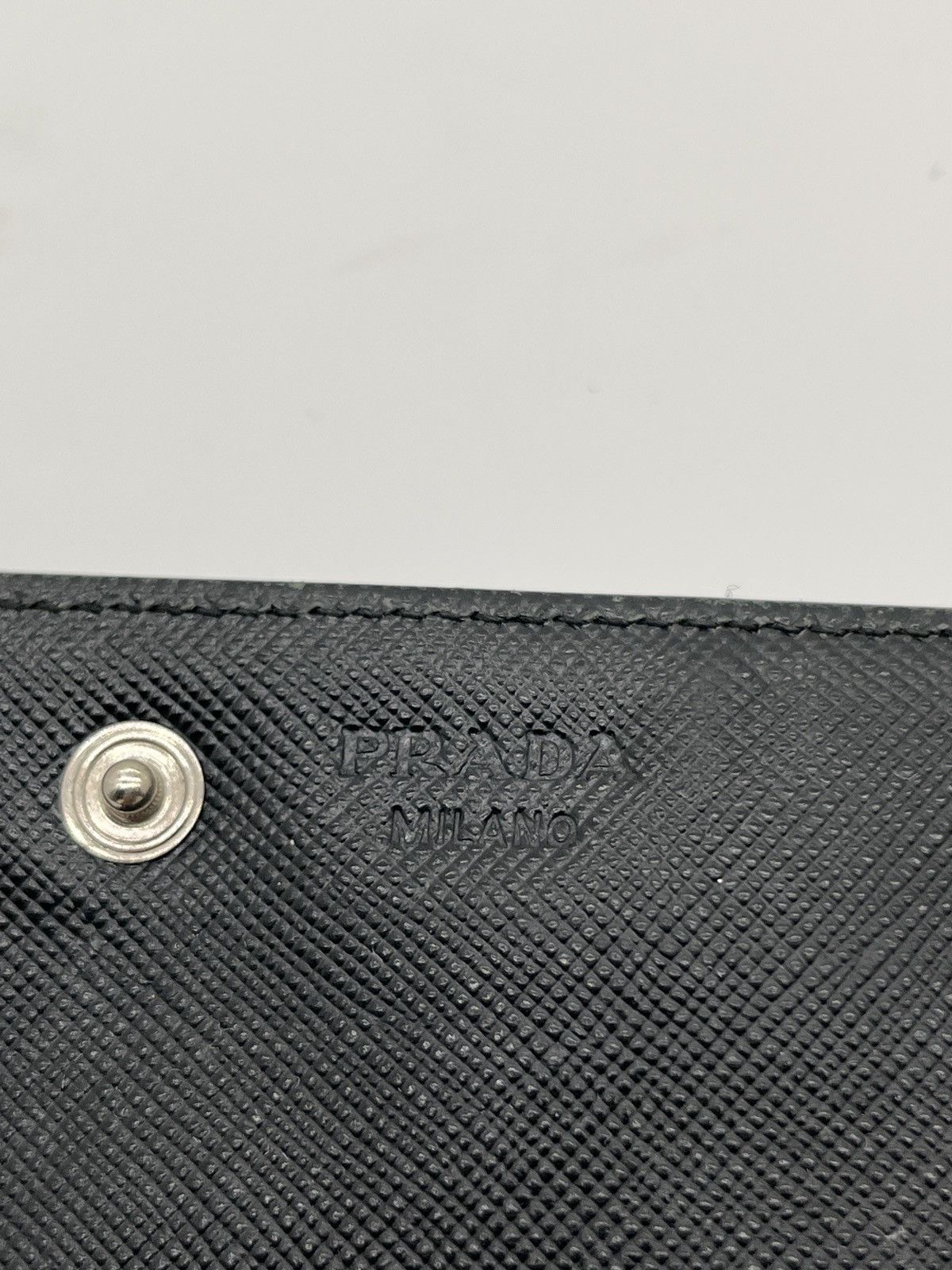 Prada saffiano canvas Bi-Fold wallet Black