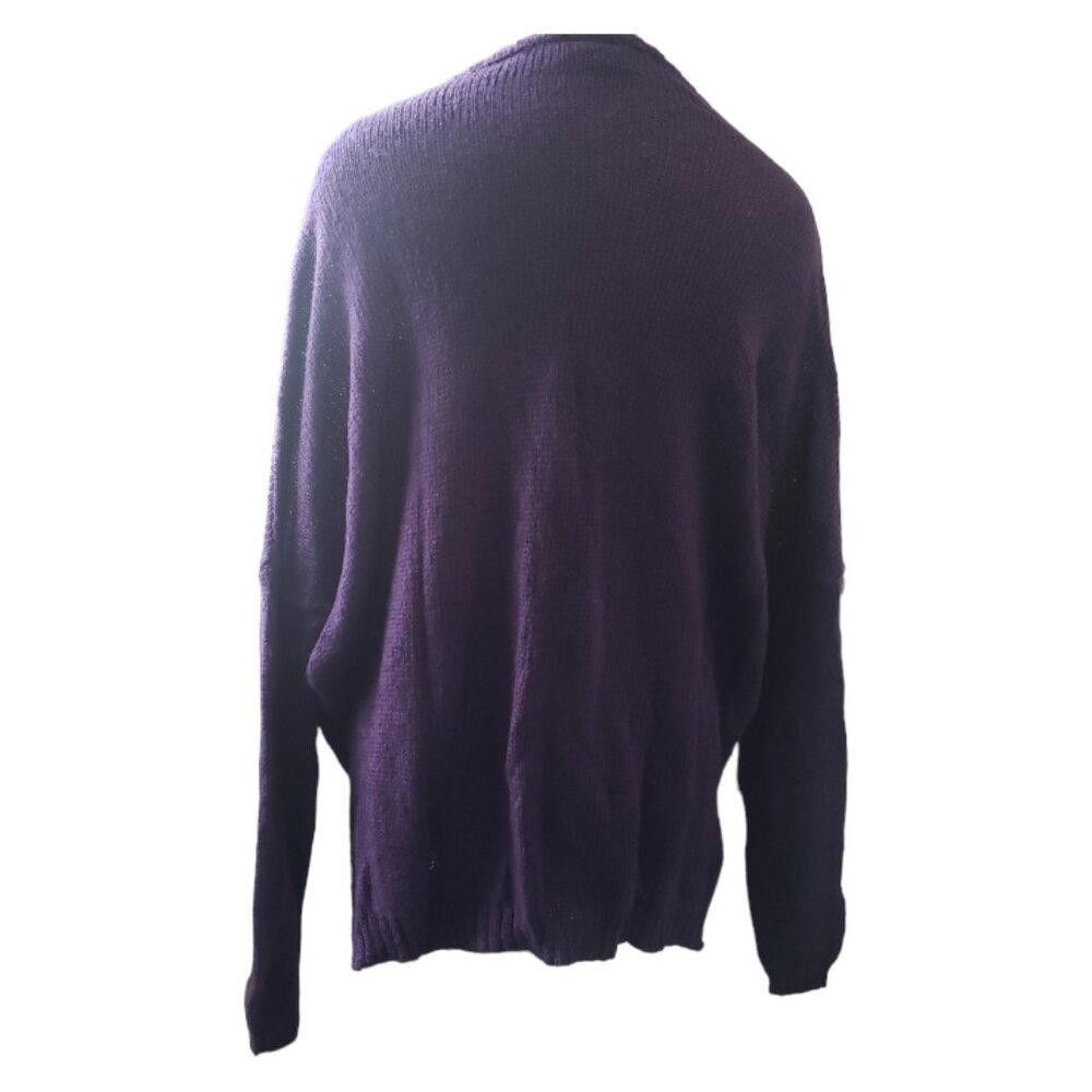 Designer CT1772 Wooden Ships Purple Long Sleeve V-neck Sweater S/M Size M / US 6-8 / IT 42-44 - 3 Thumbnail