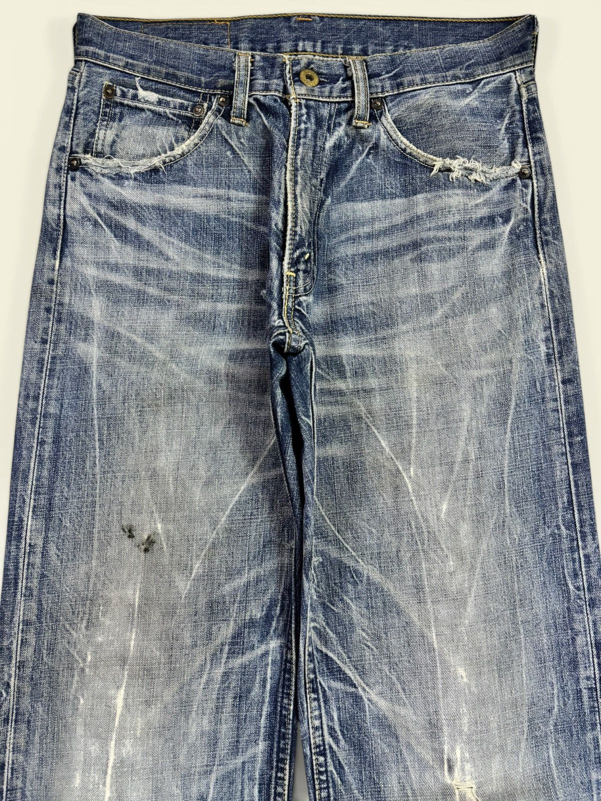Levi's 90s Grunge Levis Lot 503 Thunder Clawmark Faded Jeans Size US 29 - 5 Thumbnail