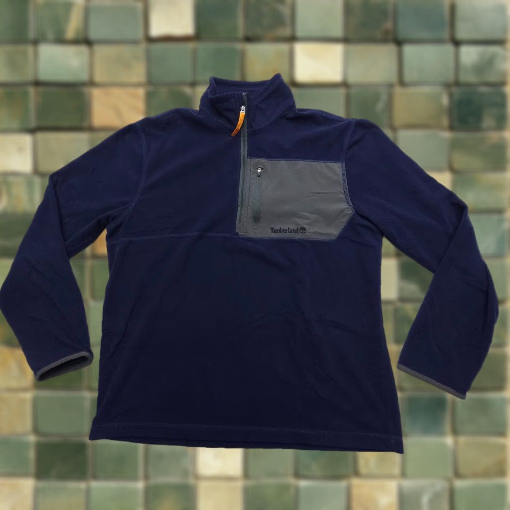 Timberland Timberland Hal f Zip Fleece Jacket Mens Large Dark Blue Hiking Travel Size US L / EU 52-54 / 3 - 1 Thumbnail