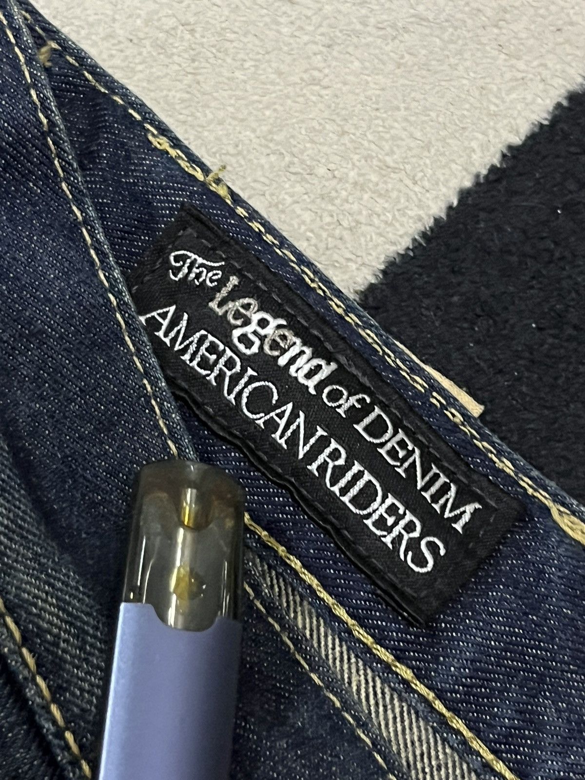 Lee Lee Riders Indigo Washed Leg Distressed Flare Jeans Size US 33 - 16 Thumbnail