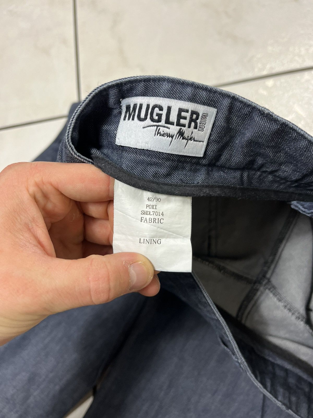Designer × Mugler × Thierry Mugler Vintage Thierry Mugler men denim jeans pants alien goth dark Size US 34 / EU 50 - 20 Thumbnail