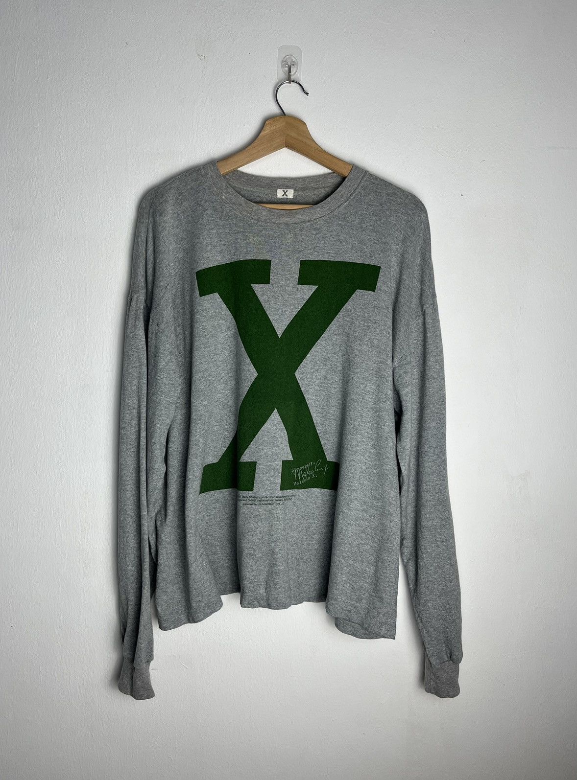 Band Tees × Vintage Vintage 90s Malcolm X 1993 Long Sleeve Tshirt Size US M / EU 48-50 / 2 - 1 Thumbnail