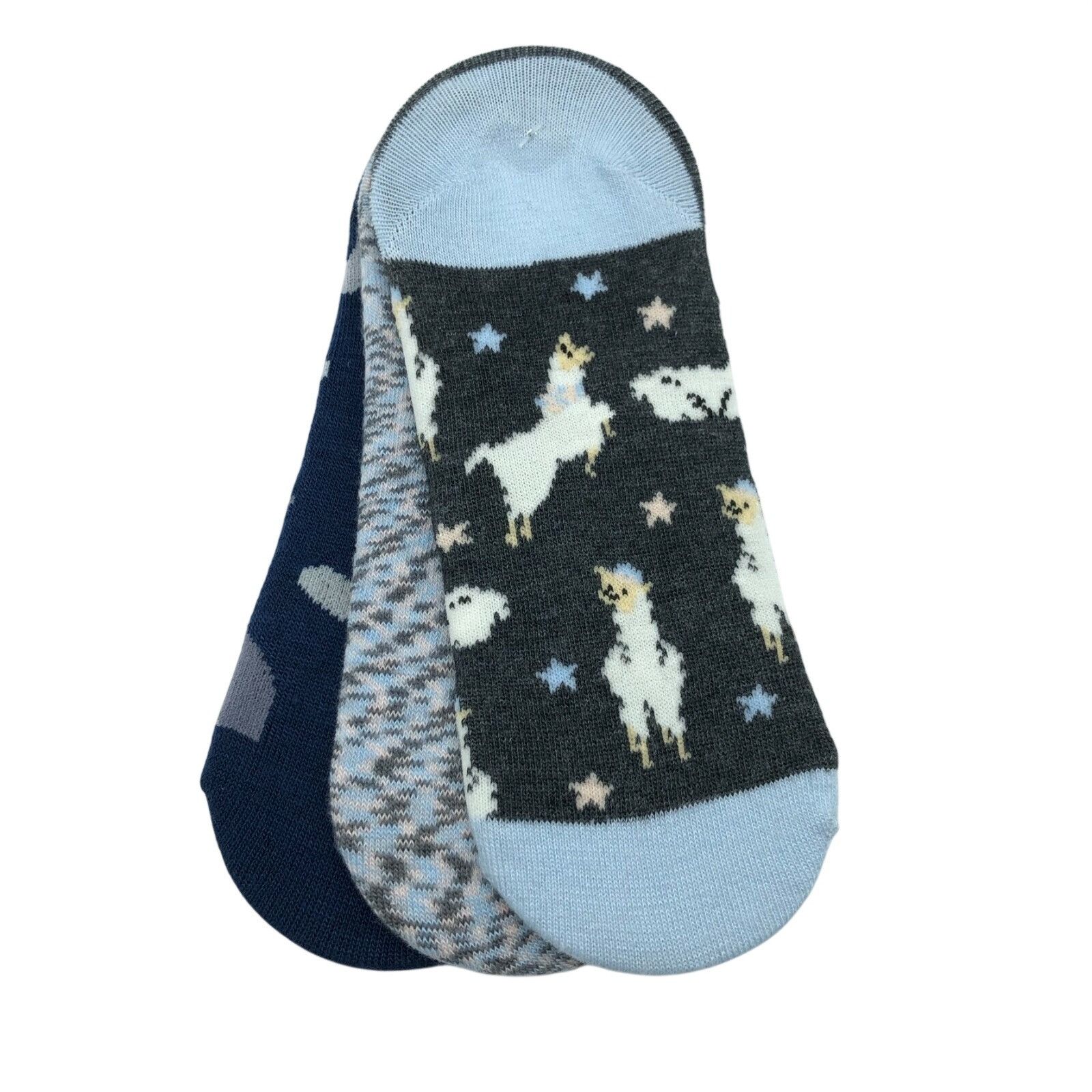 Other Xhilaration Womens Liners Socks Novelty Llama 3 Pack Blue On Size ONE SIZE - 2 Thumbnail