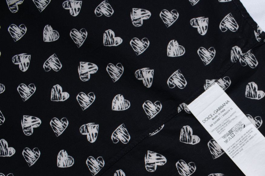 Dolce & Gabbana Dolce & Gabbana, Hart printed black shirt Size US XL / EU 56 / 4 - 5 Thumbnail