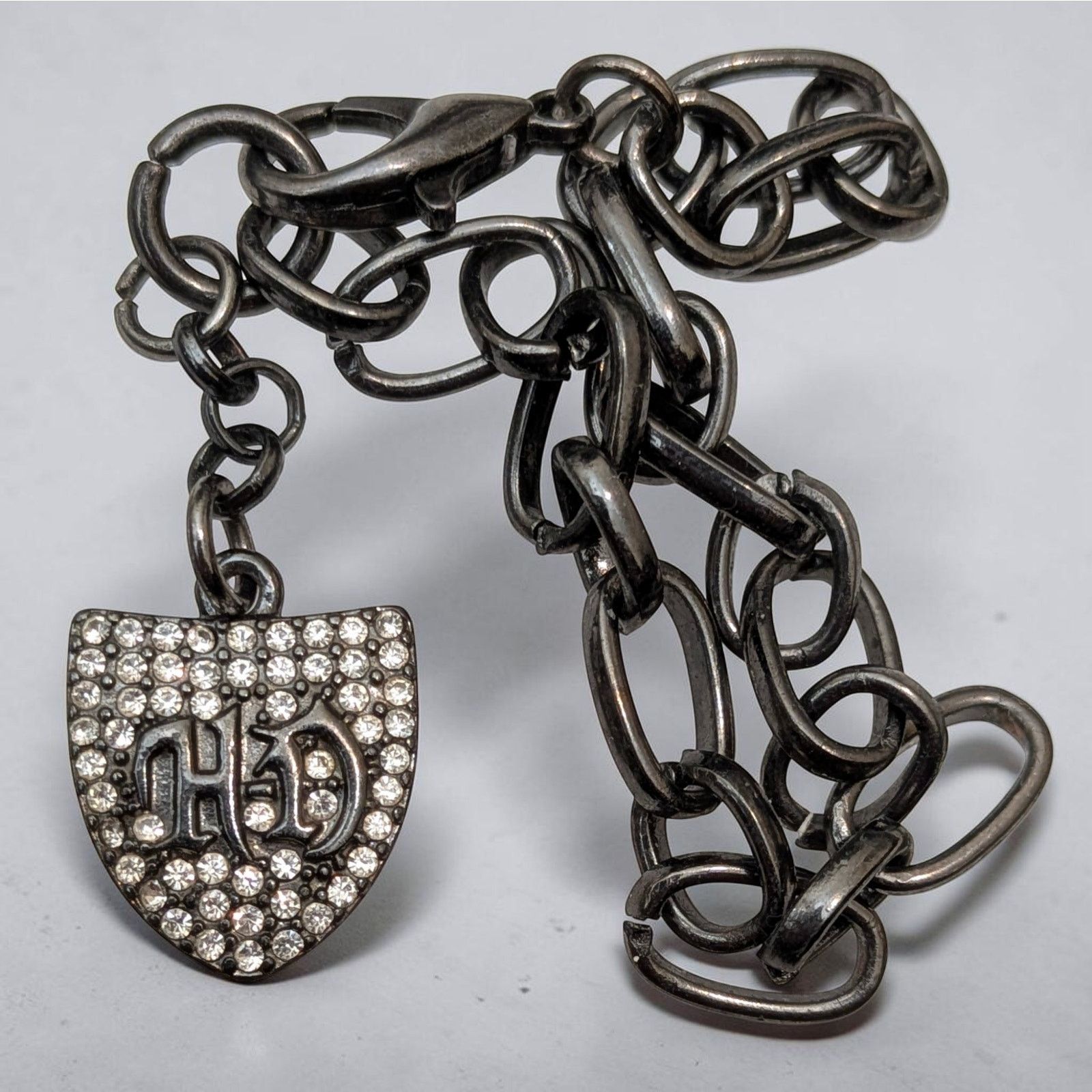 Harley Davidson HARLEY DAVIDSON Rhinestone HD Bar & Shield Charm Bracelet Size ONE SIZE - 1 Thumbnail