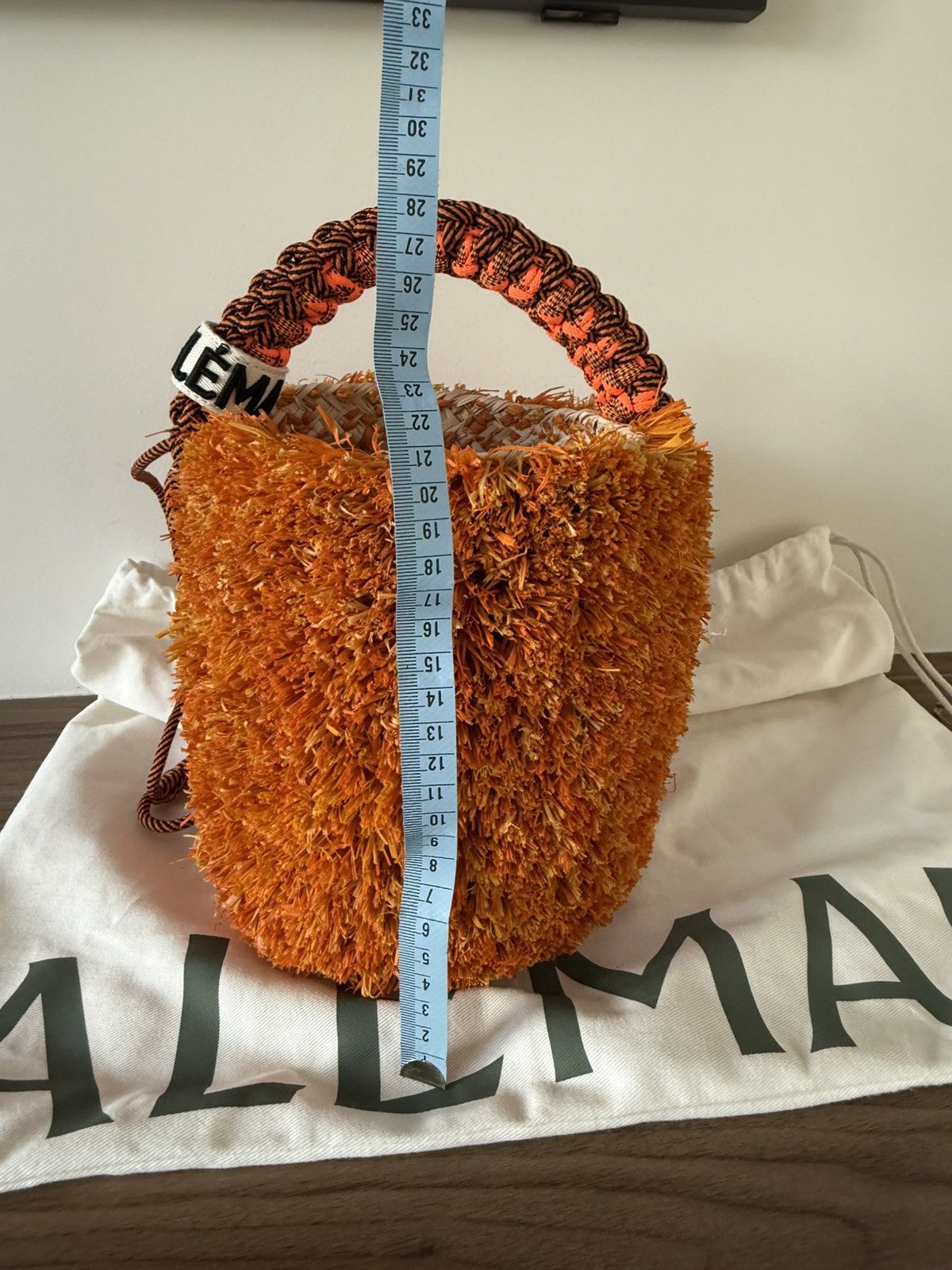 ALEMAIS Alemais Bag Bucket Orange Raffia Lalo Mini Fringe Macrame Size ONE SIZE - 12 Thumbnail
