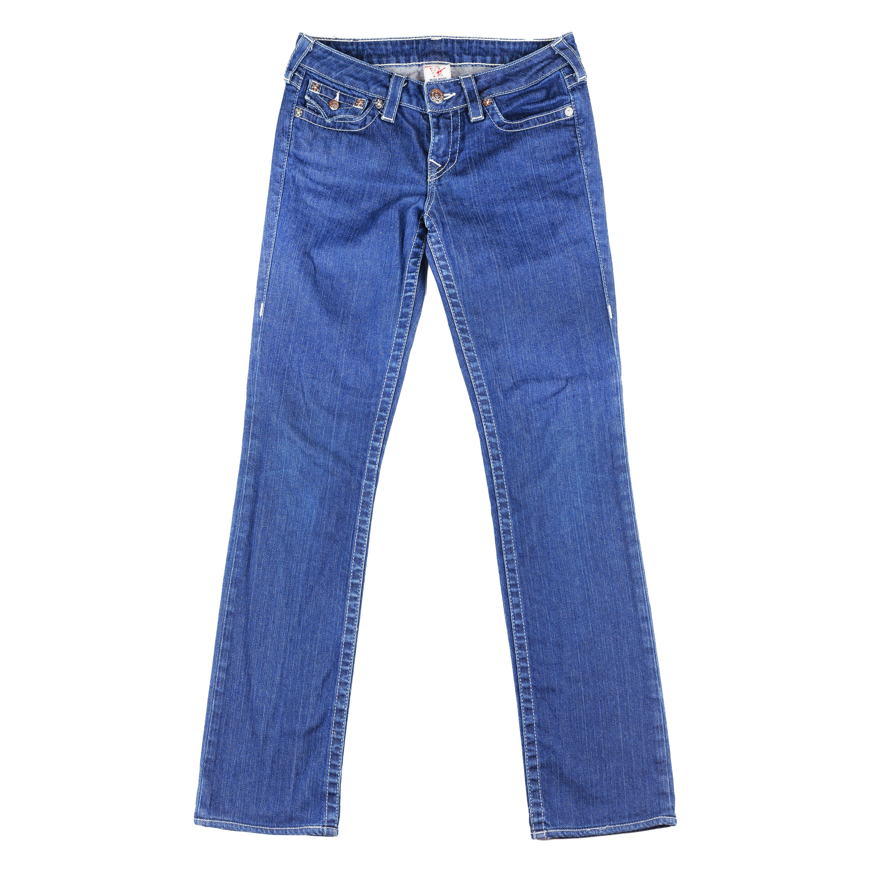 True Religion True Religion Dark Denim Stones Vintage Jeans (M- 29") Size 29" - 3 Thumbnail