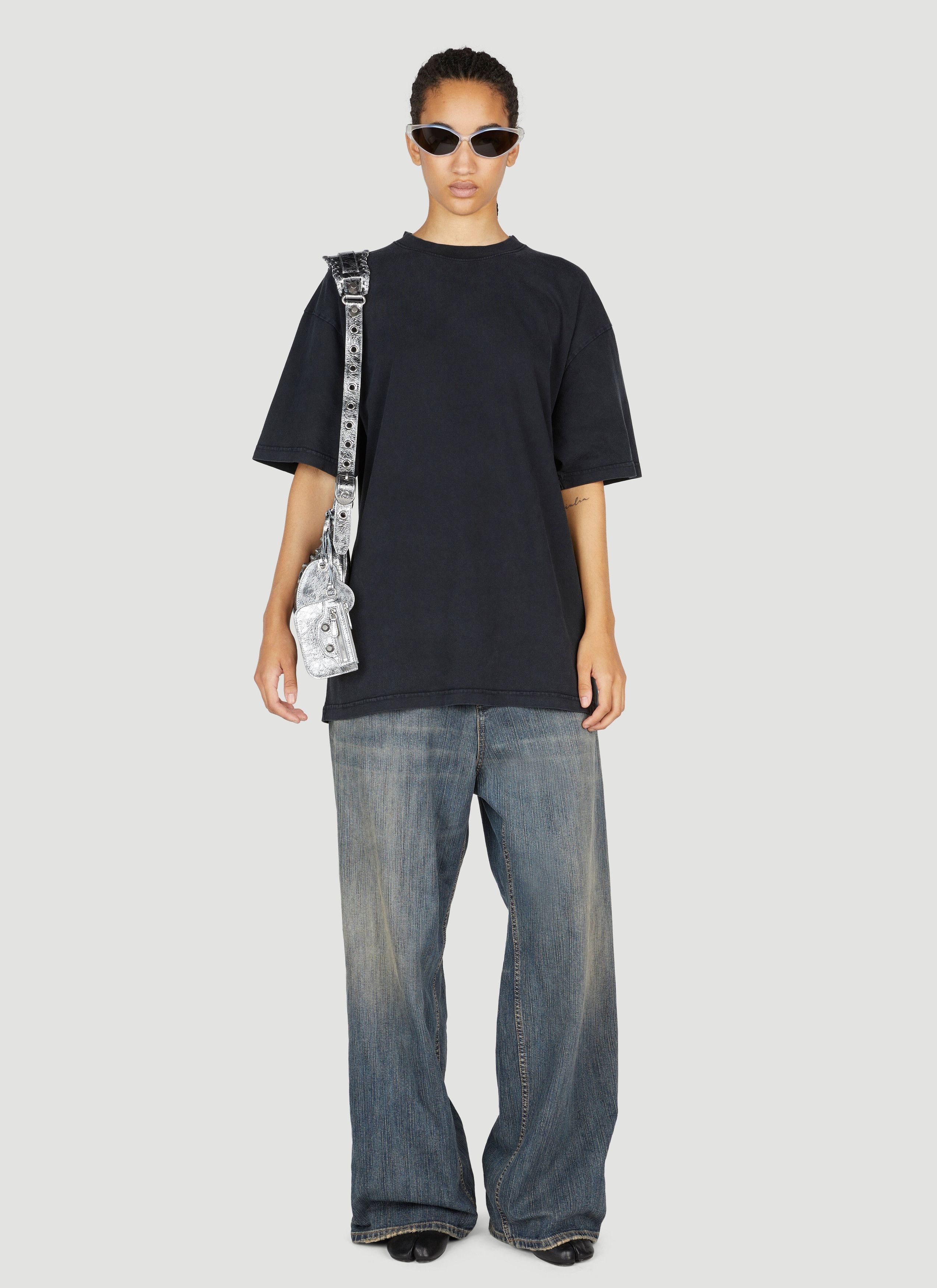 Balenciaga o1mt1gz0225 Back T-Shirt Large Fit in Black Size XXS / US 00 / IT 34 - 2 Thumbnail