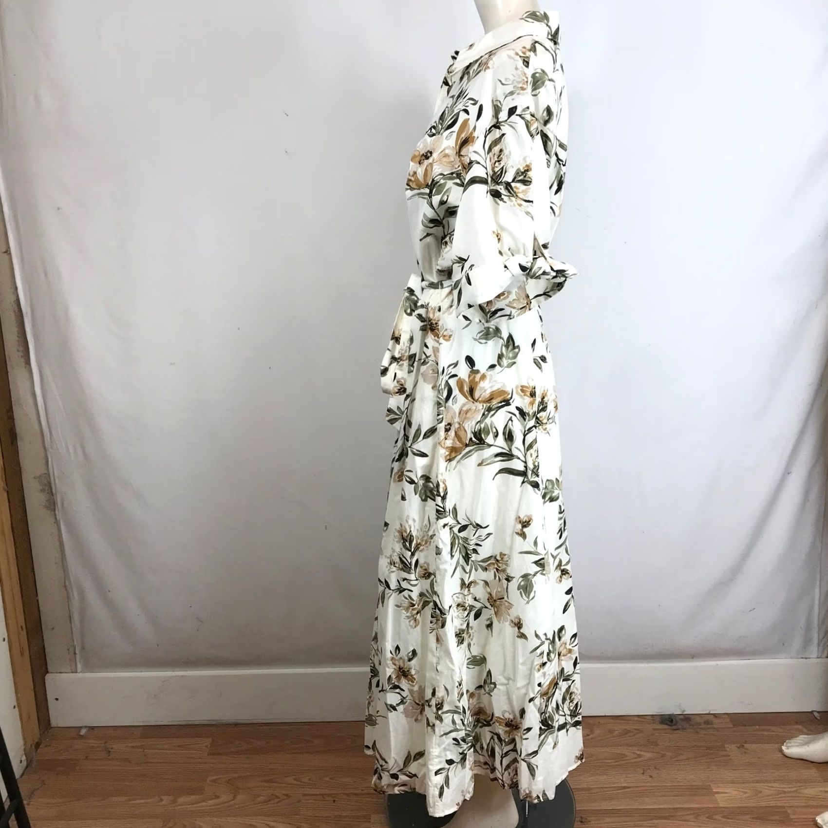 Calvin Klein Calvin Klein Floral Print Maxi Dress Button Down Belted Shirt Dress White 20W Size 3XL / US 20-22 - 6 Thumbnail