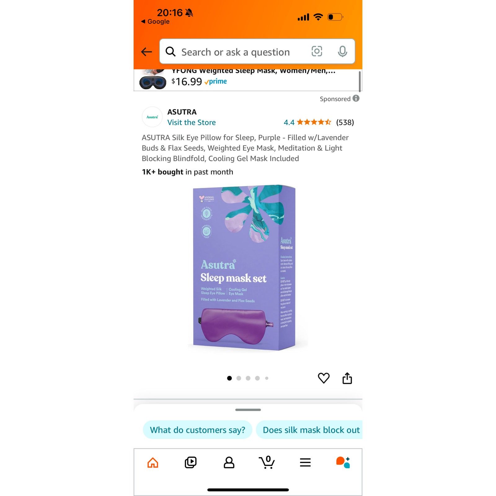 Other ASUTRA Silk Weighted Eye Mask Size ONE SIZE - 3 Thumbnail