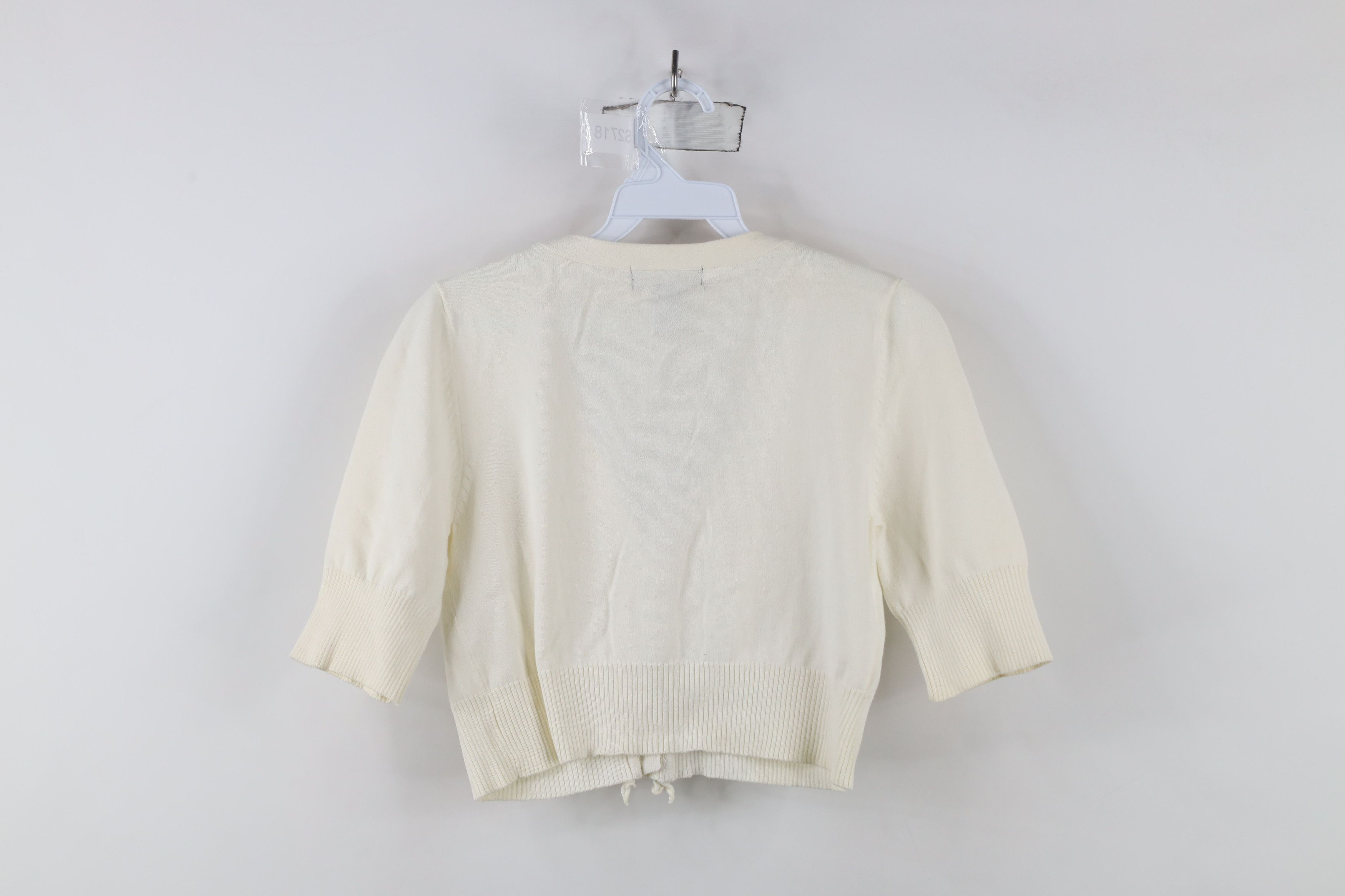 Vintage Vintage 90s Y2K Bella Cropped Ruffled Cardigan Sweater Size M / US 6-8 / IT 42-44 - 8 Thumbnail