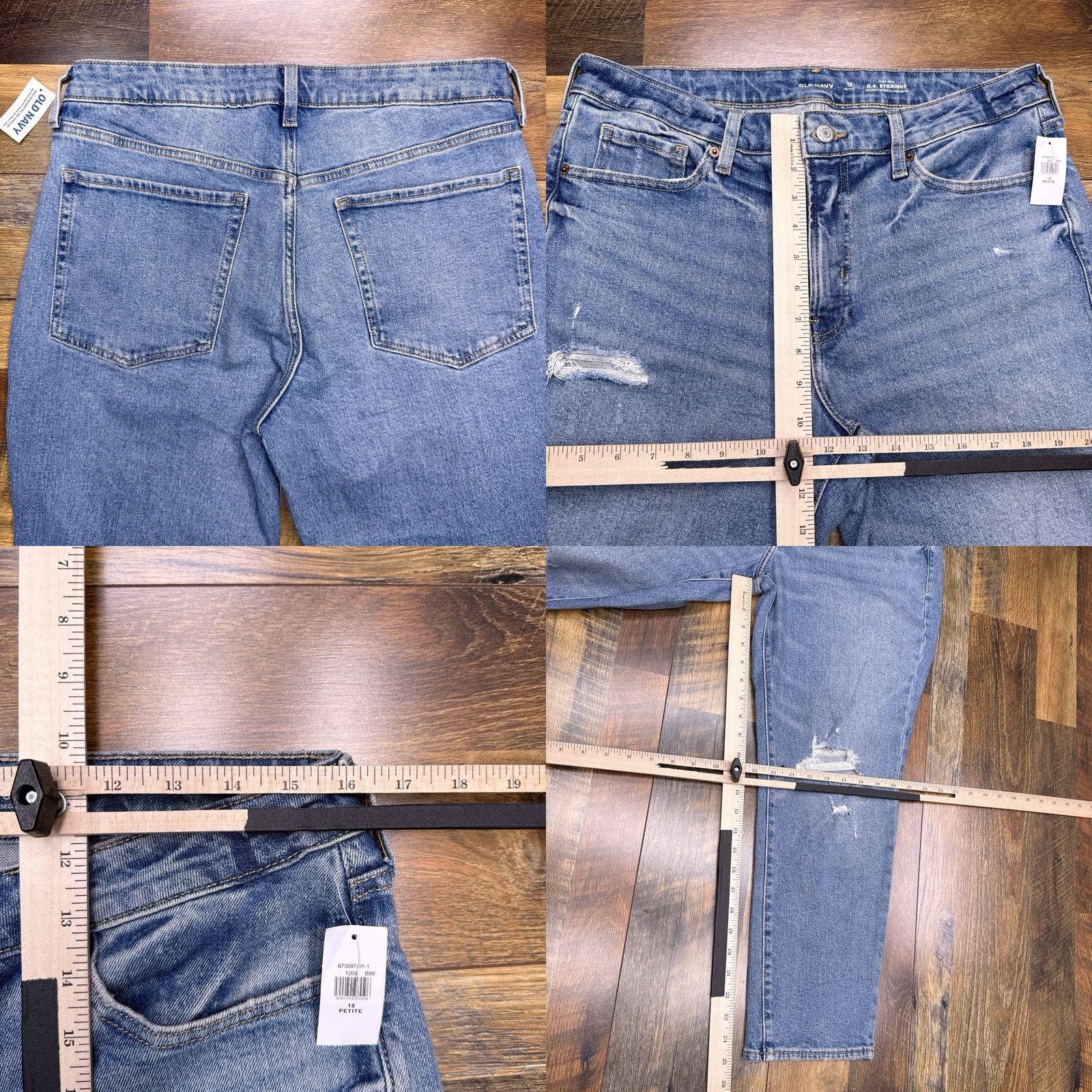 Old Navy Old Navy Jeans Womens 12P Petite High Rise Slim 5-Pocket Blue Denim Vintage No N/A Size 34" / US 12 / IT 48 - 8 Thumbnail