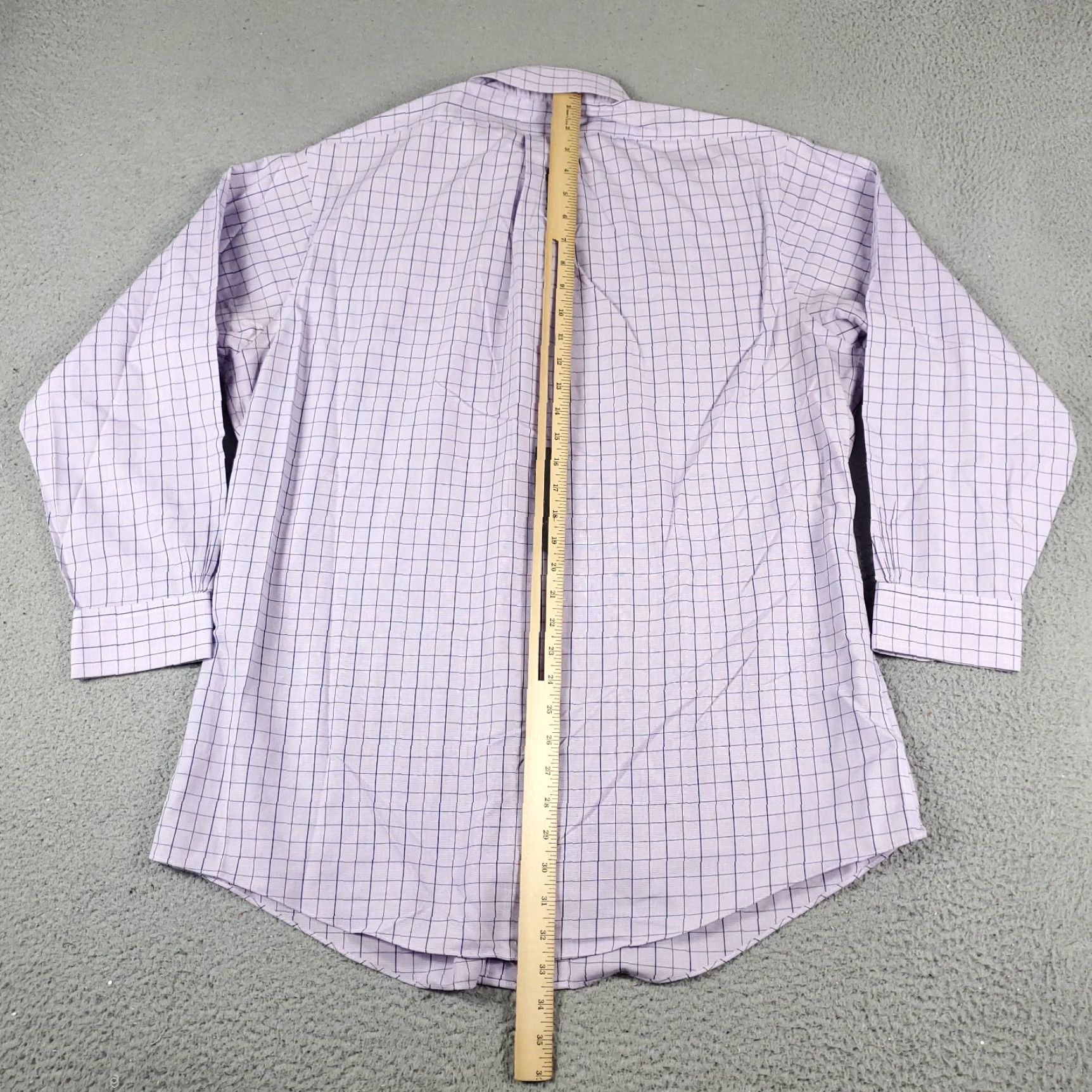 Brooks Brothers VINTAGE Brooks Brothers Shirt Mens 17 Purple Check Dress Button Up Long Sleeve - 100% Cotton, Regular Fit, Non-Iron, Classic Preppy Mens Dress Shirt Size 46R - 4 Thumbnail