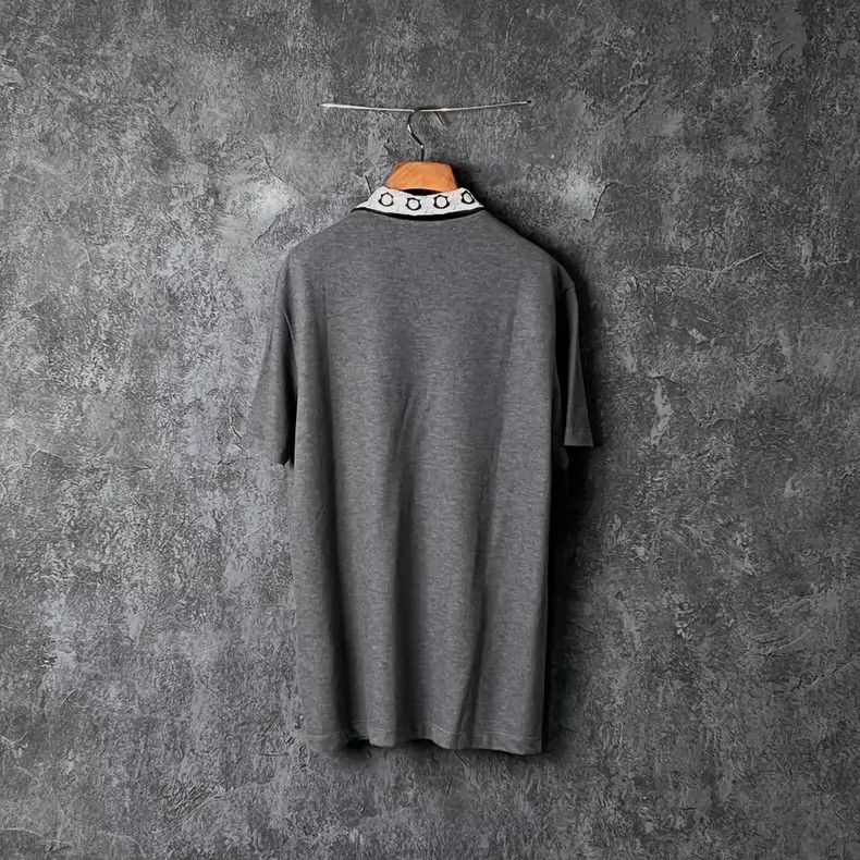 Versace Versace Gray cotton short-sleeved polo shirt Size US XL / EU 56 / 4 - 2 Thumbnail