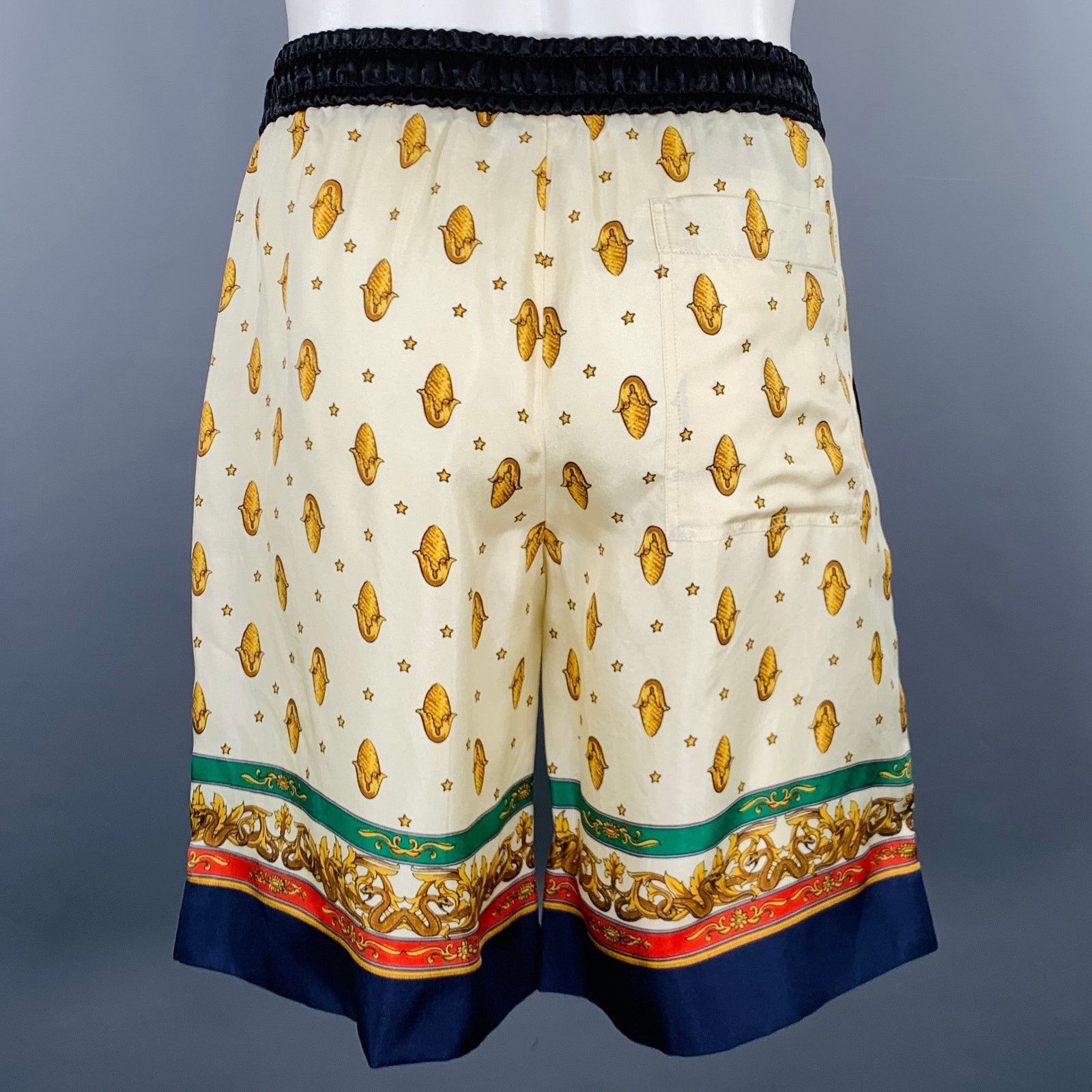 Gucci Size 28 Black Beige Monogram Acorns Acetate Joggers Shorts Size US 28 / EU 44 - 3 Thumbnail