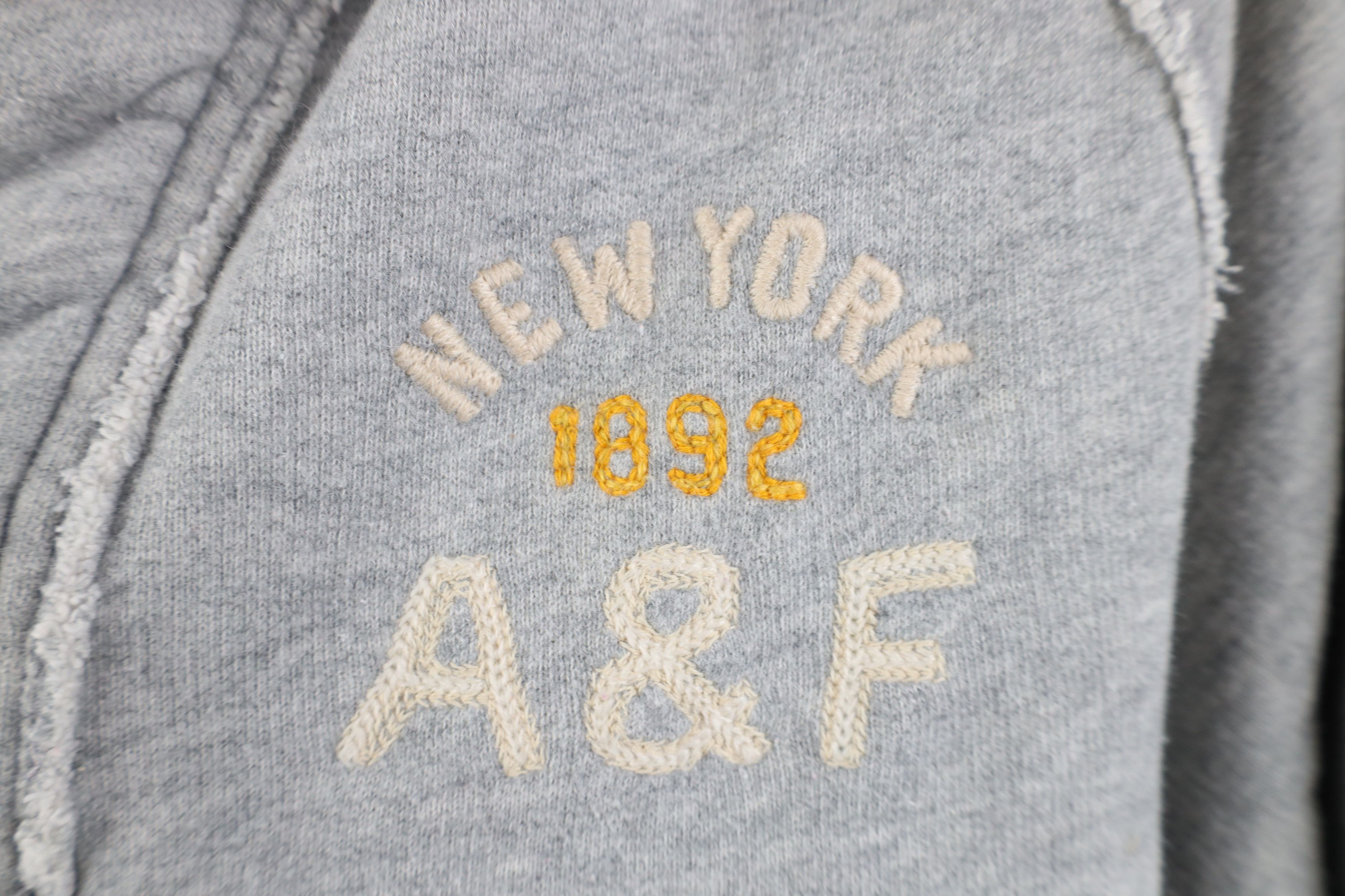Abercrombie & Fitch Vintage 90s Y2K Abercrombie & Fitch Heavy Henley Hoodie Gray Size US XL / EU 56 / 4 - 4 Thumbnail