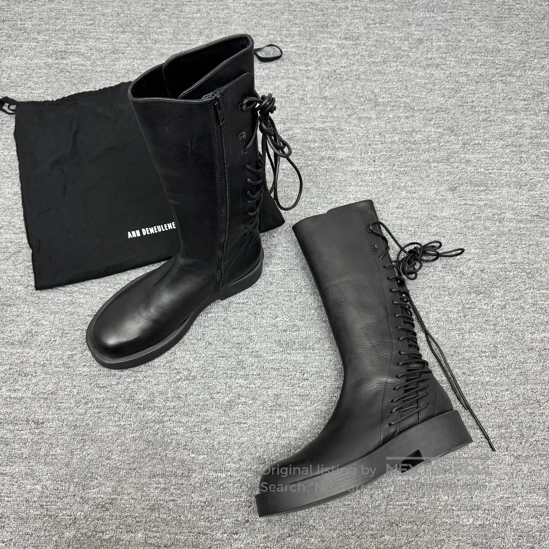 Ann Demeulemeester TRIPLE LACE LEATHER BOOTS, F/W 2008, UNIQUE