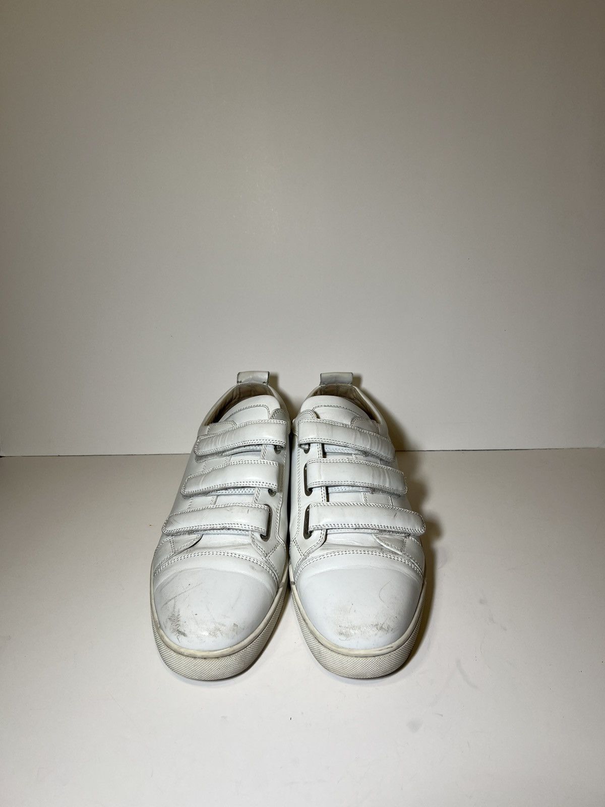 Christian Louboutin Kiddo Donna Flat Calf Leather White Strap Trainer Sneaker Size US 13 / EU 46 - 2 Thumbnail