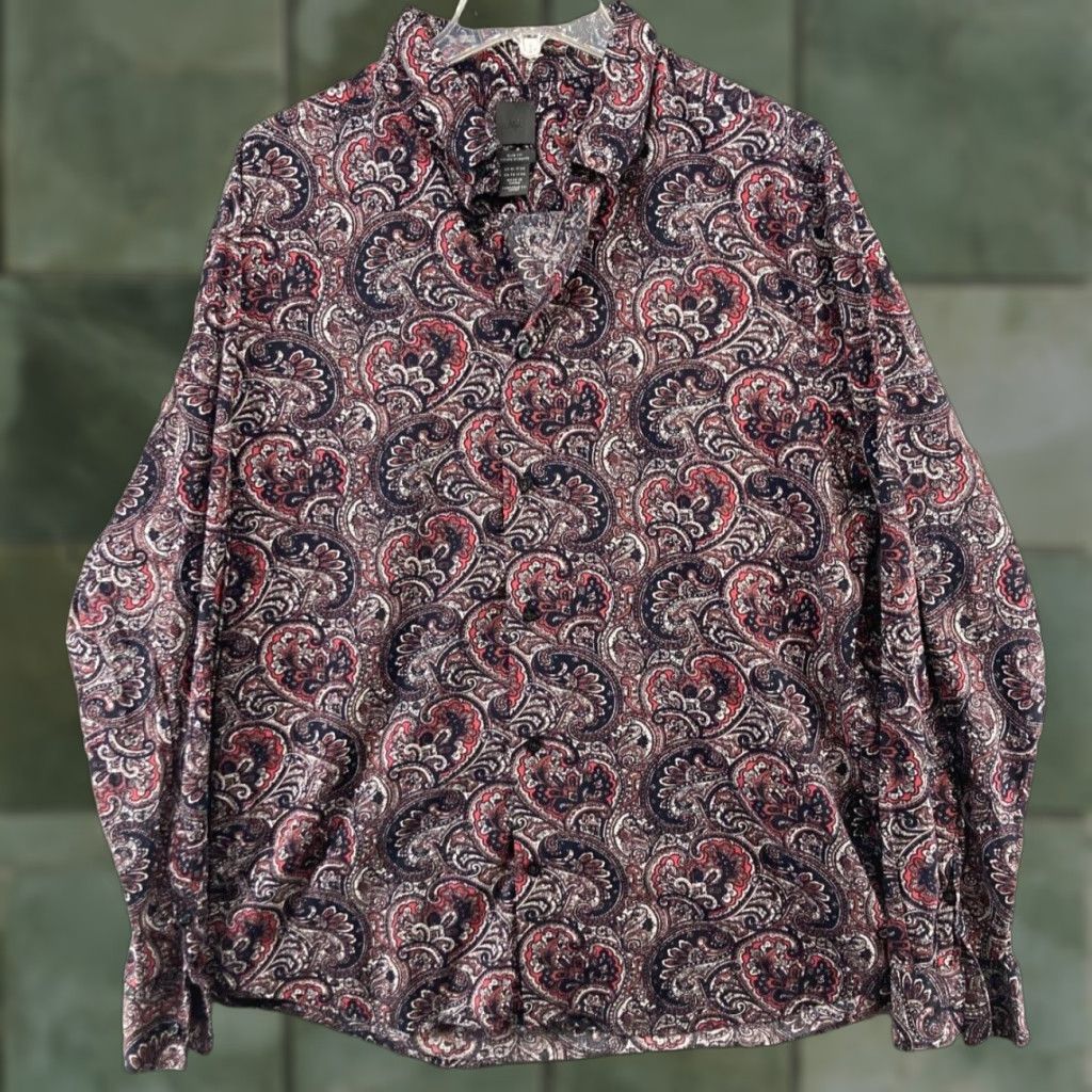 H&M HM Shirt Mens XL Slim Fit Paisley Modern Multicolor Size US XL / EU 56 / 4 - 1 Thumbnail