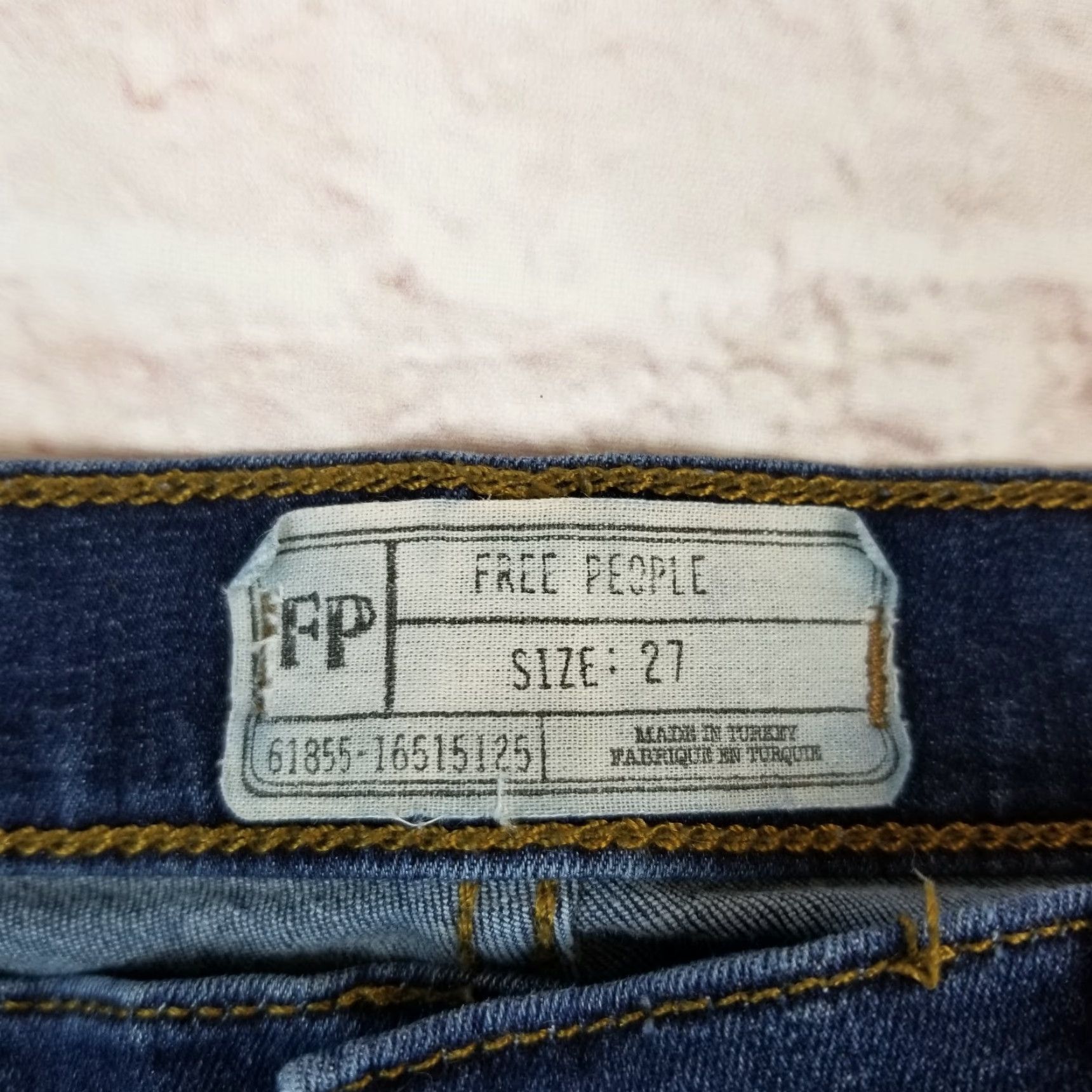 Free People Free People Jeans Junior Teens Skinny Stretch Dark Wash Denim Distressed Size 27 Size 27" / US 4 / IT 40 - 5 Thumbnail