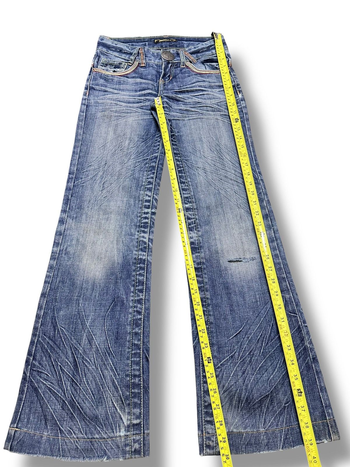 Japanese Brand Red Pepper Distressed Wideleg Bootcut Style Thunder Wash Size US 28 / EU 44 - 13 Thumbnail