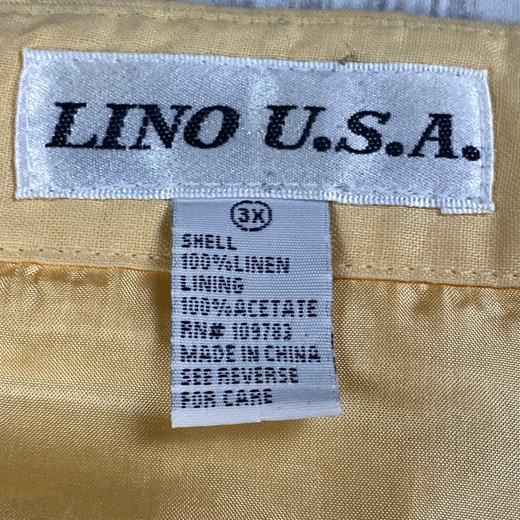 Vintage VINTAGE LINO USA WOMENS BUTTON UP CAMP COLLAR SHIRT 3XL YELLOW LINEN TROPICAL PEACH 100% LIGHTWEIGHT CLASSIC Size XXL / US 16-18 / IT 52-54 - 3 Thumbnail