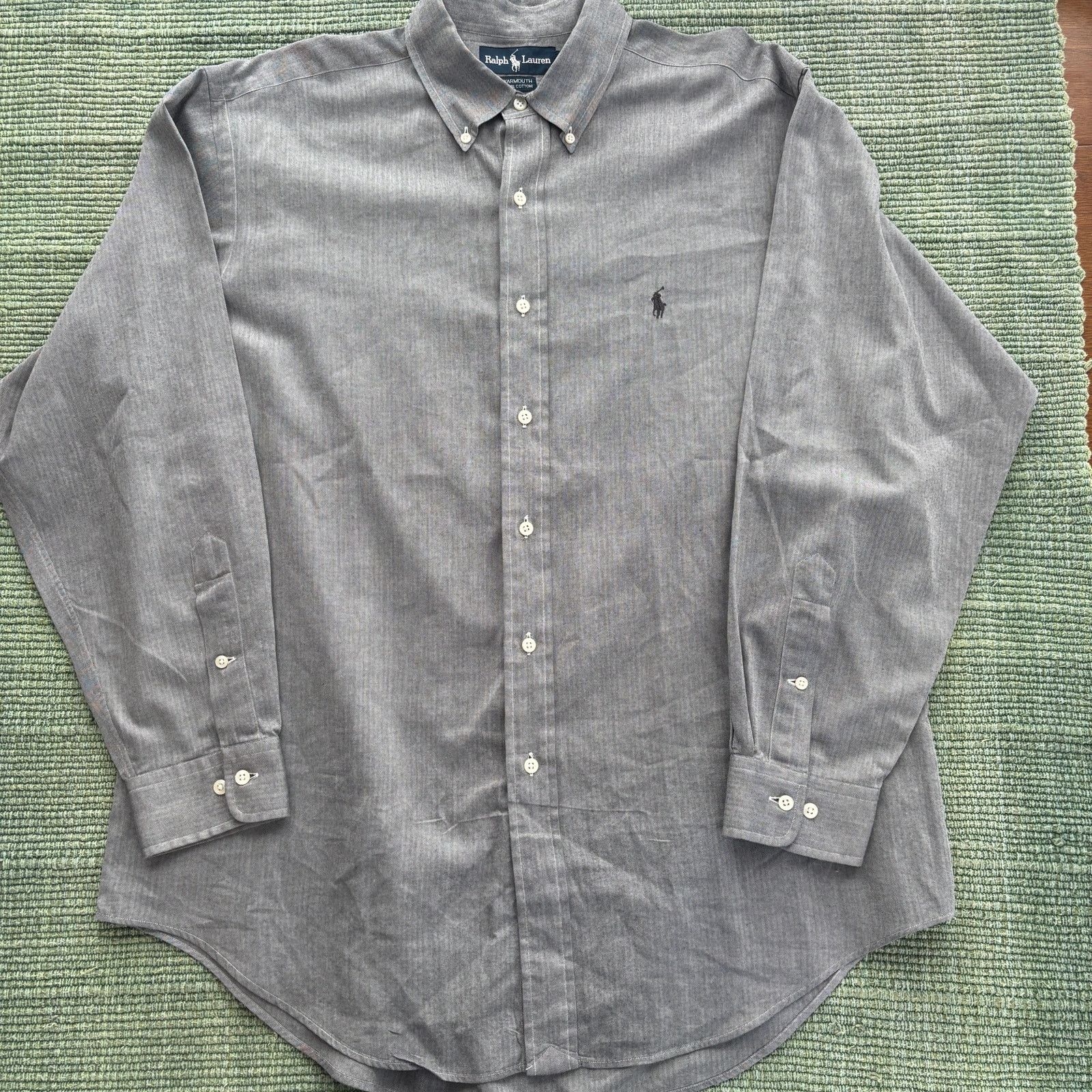Ralph Lauren × Vintage Vintage Ralph Lauren Yarmouth Men's Cotton Button Up XL Size US XL / EU 56 / 4 - 2 Thumbnail