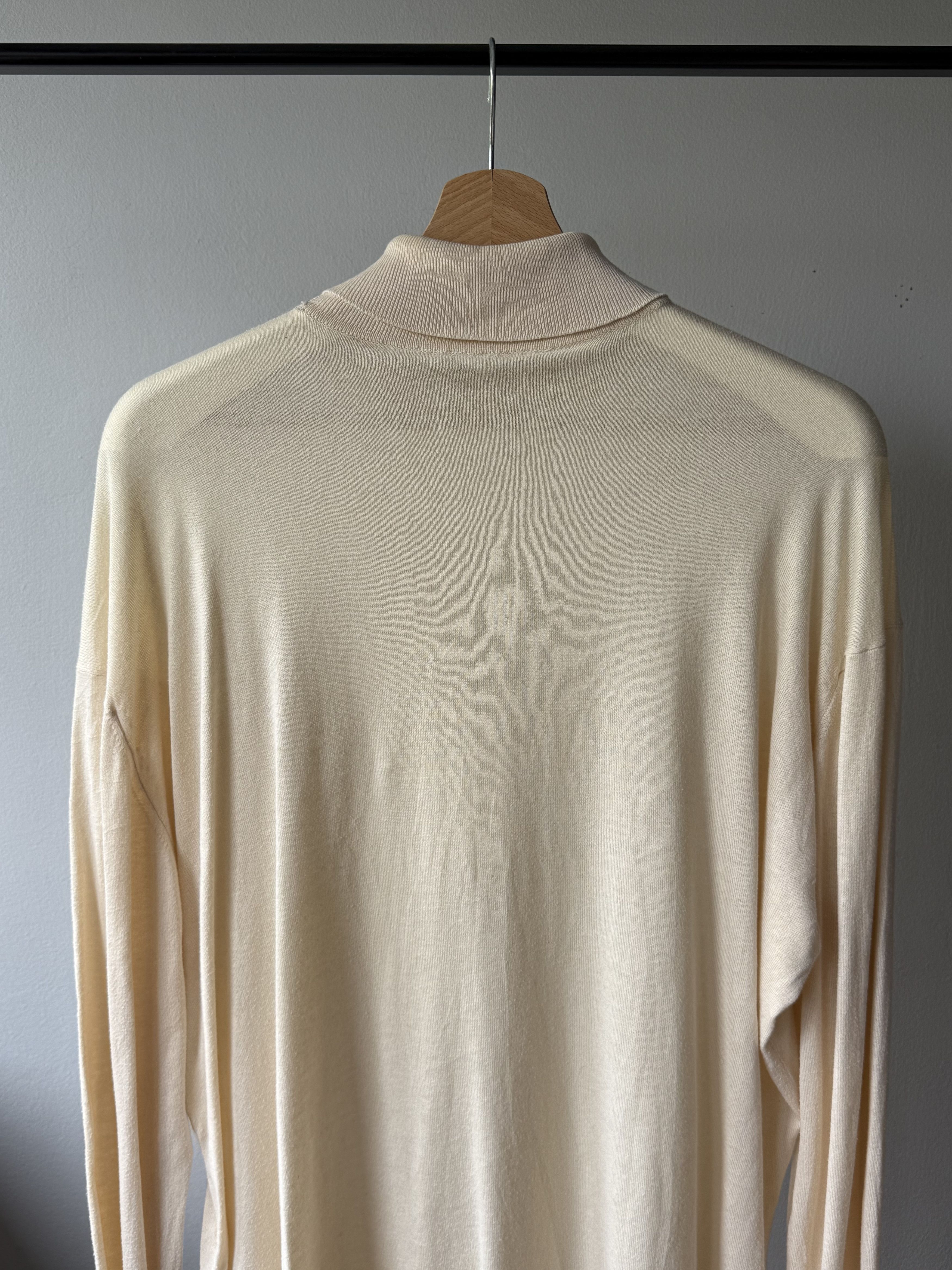 John Smedley John Smedley Beige Sea Island Cotton Roll Turtlneck Pullover Size US XL / EU 56 / 4 - 5 Thumbnail