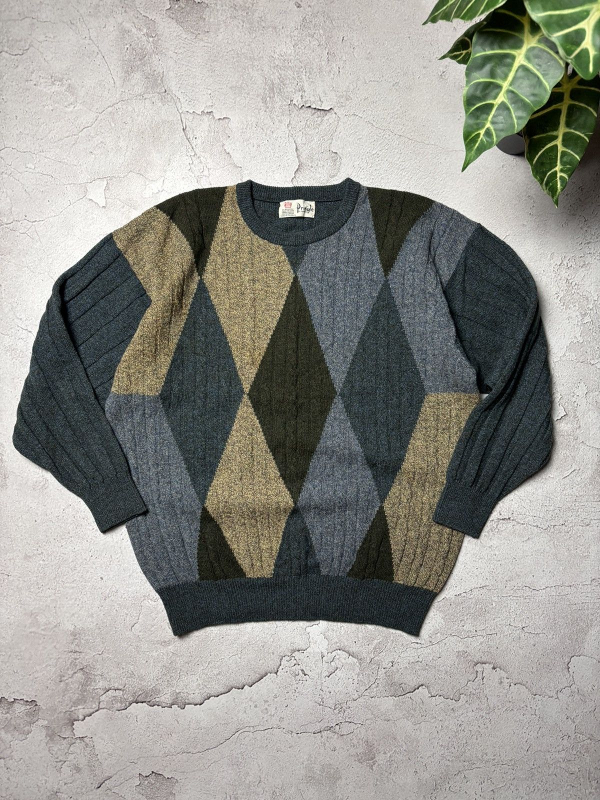 Pringle Of Scotland Pringle Of Scotland Argyle Lambs Wool Golf Crew Neck Sweater Size US M / EU 48-50 / 2 - 1 Thumbnail