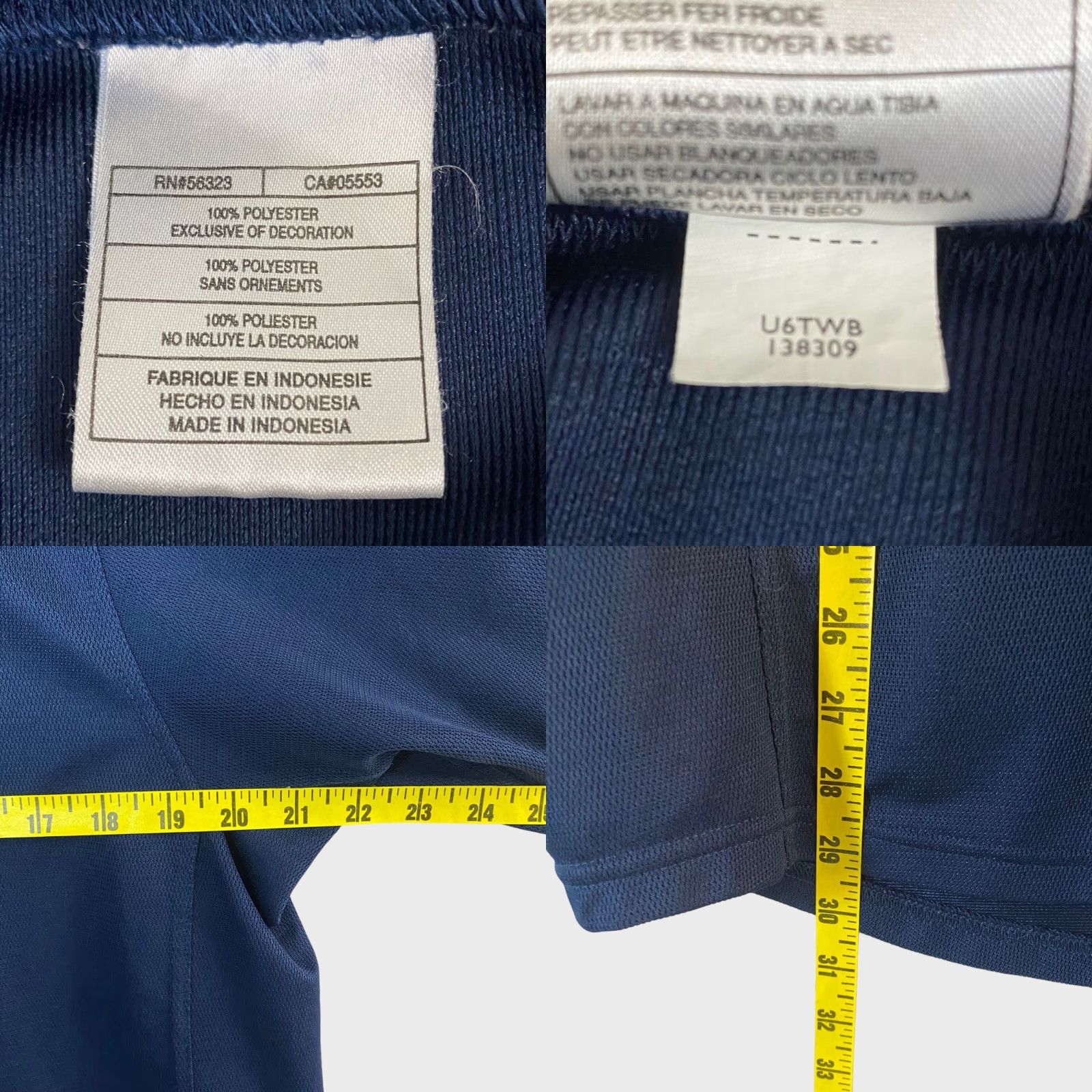 Nike VINTAGE Nike Y2 Embroidered Swoosh Performance Shirt Navy Blue Athletic Mens Medium M Size US M / EU 48-50 / 2 - 8 Thumbnail