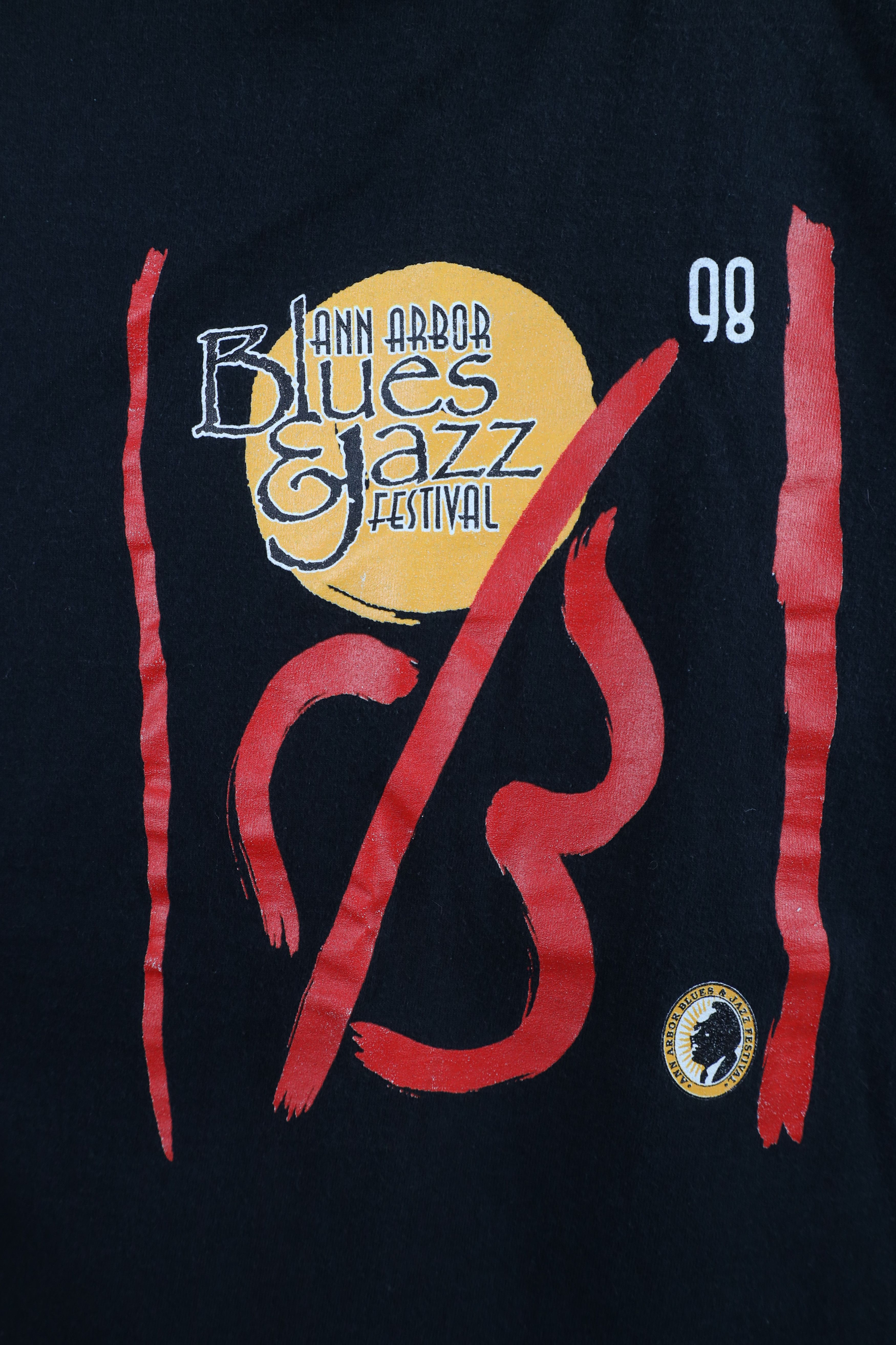 Vintage Vintage 90s 1998 Ann Arbor Blues Jazz Festival T-Shirt Size US XL / EU 56 / 4 - 4 Thumbnail