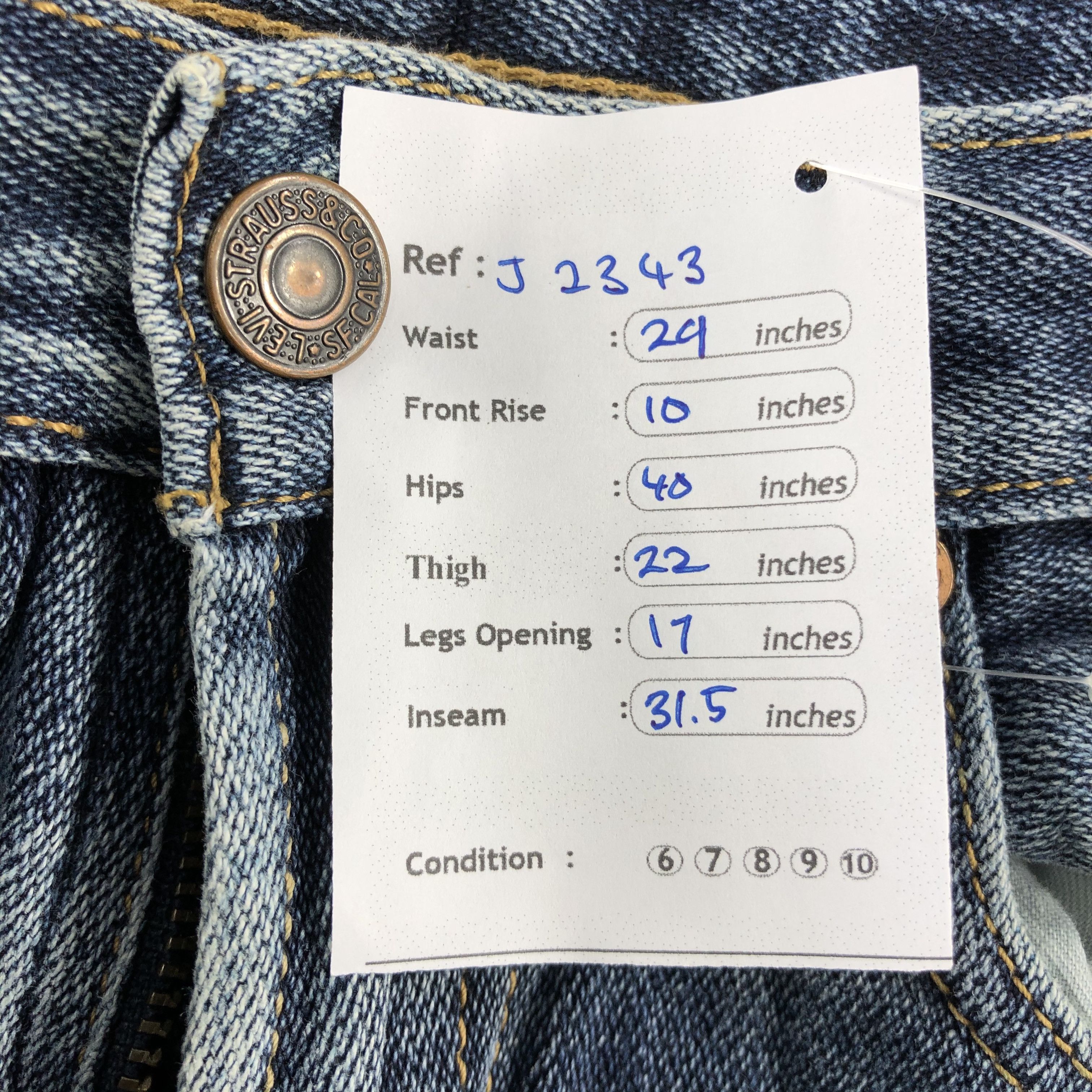 Levi's Vintage Blue Wash Levis 506 Jeans-J2343 Size US 29 - 14 Thumbnail