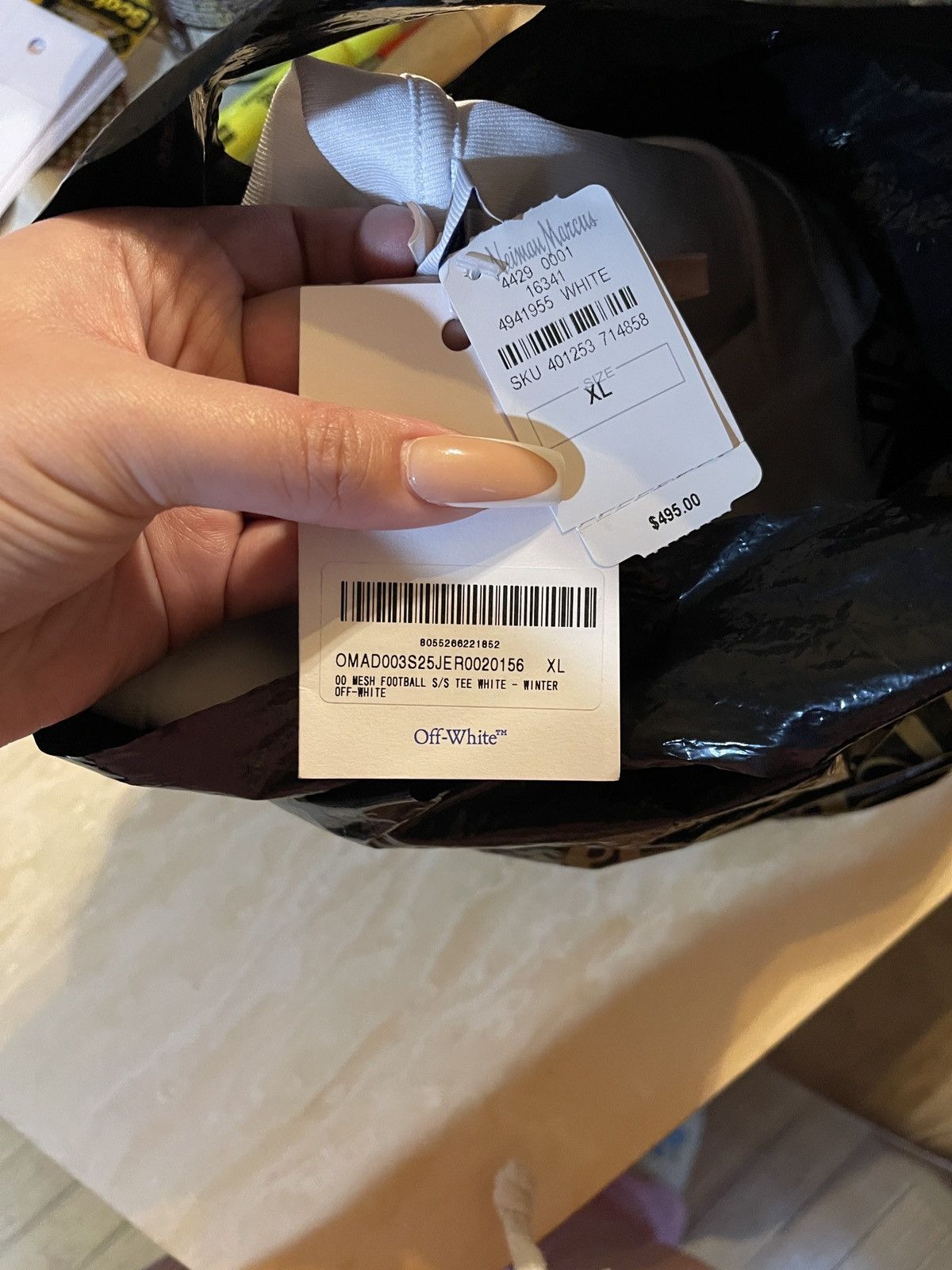 Off-White Off-White White and Gray Mesh Jersey Size US XL / EU 56 / 4 - 8 Thumbnail