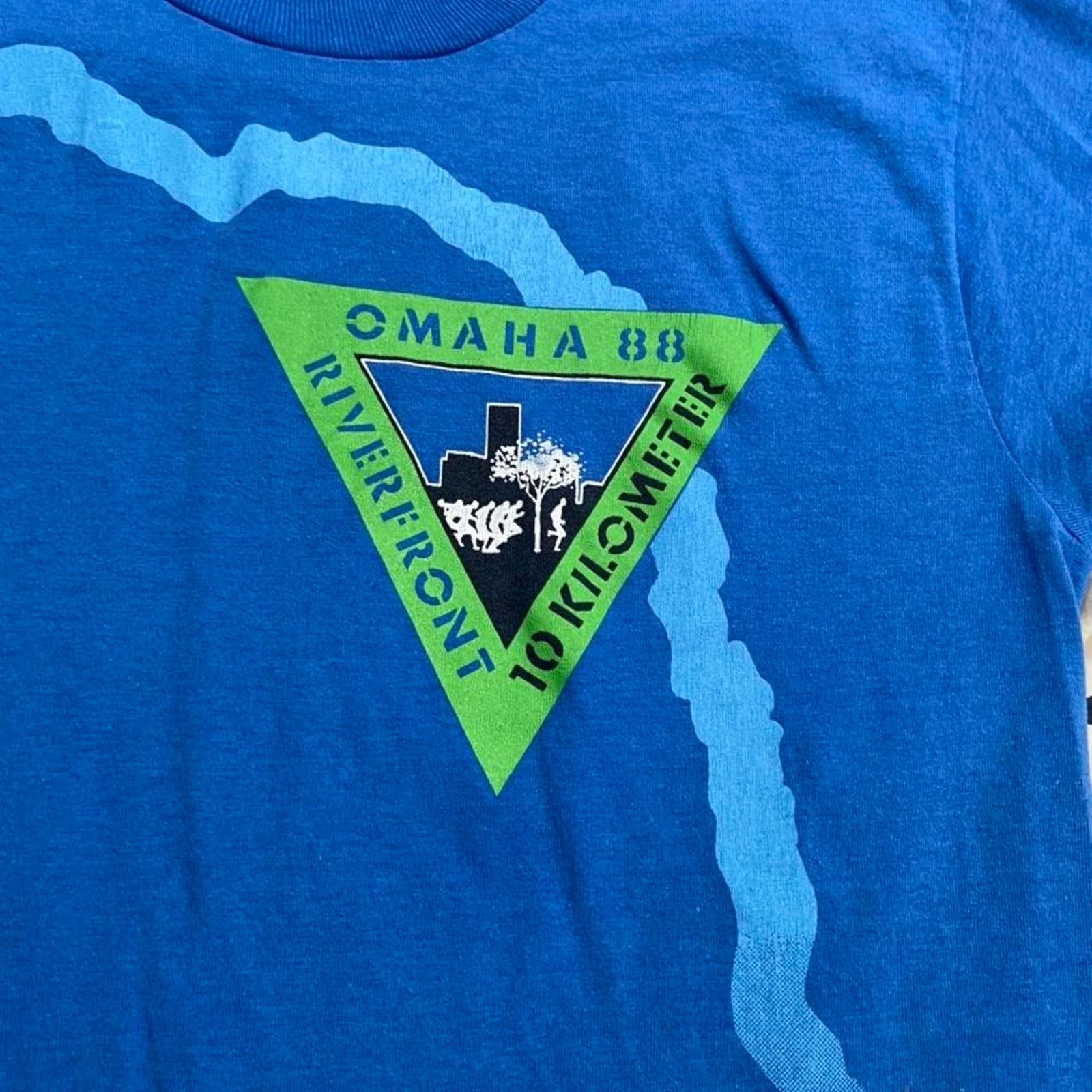 Hanes 90s omaha nebraska tee shirt blue single stitch Size US S / EU 44-46 / 1 - 3 Thumbnail