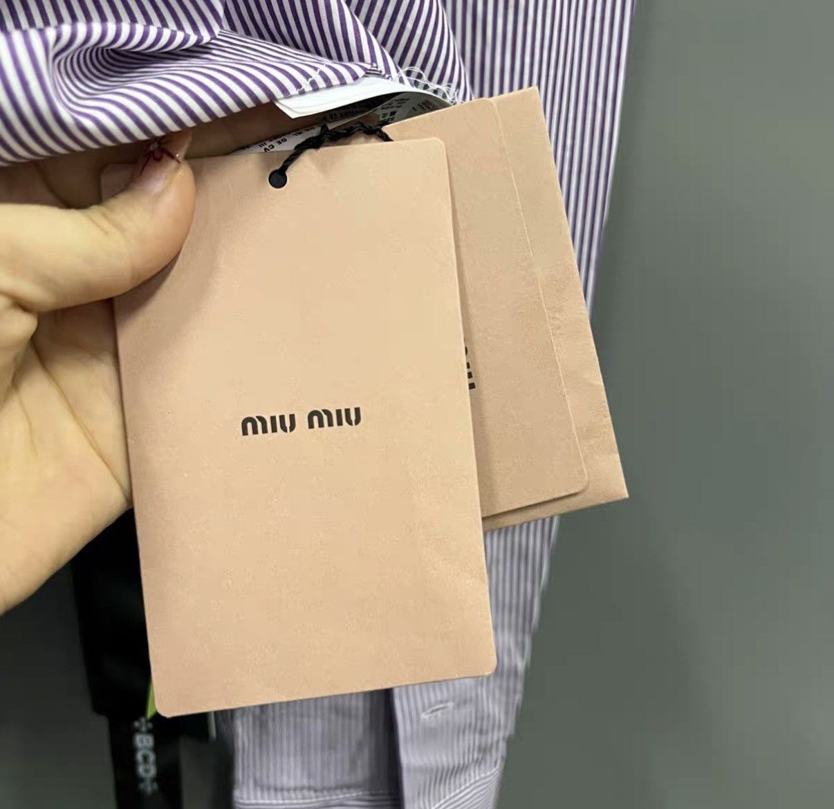 Miu Miu Miu Miu Purple Striped Logo Shirt J41 Size XS / US 0-2 / IT 36-38 - 5 Thumbnail