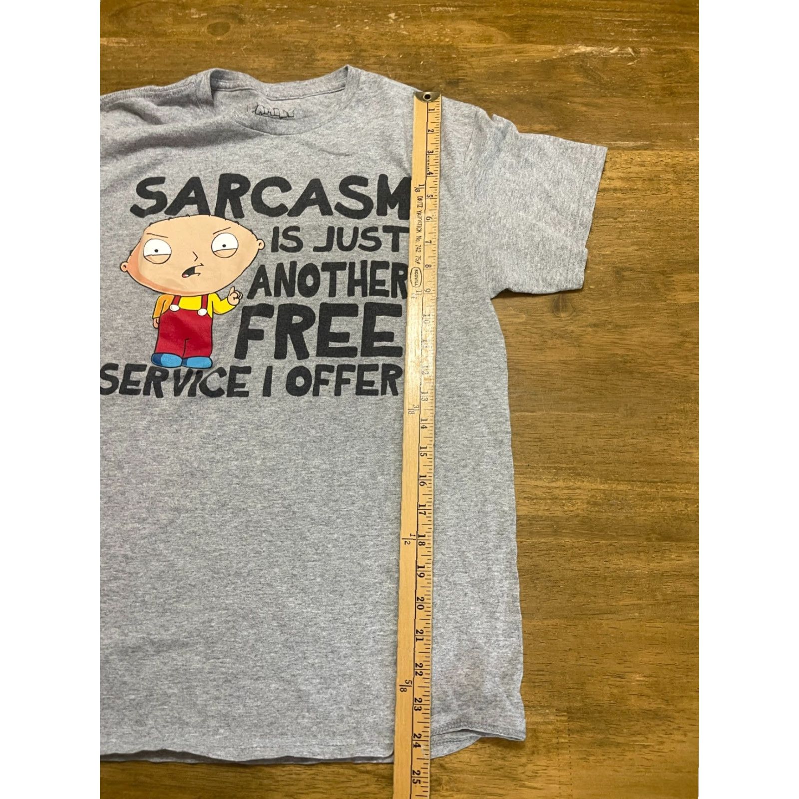 Vintage Family Guy Shirt Mens Size Medium "Sarcasm is just another free service I offer" Shirt Adult Medium Gray Mens Size US M / EU 48-50 / 2 - 6 Thumbnail
