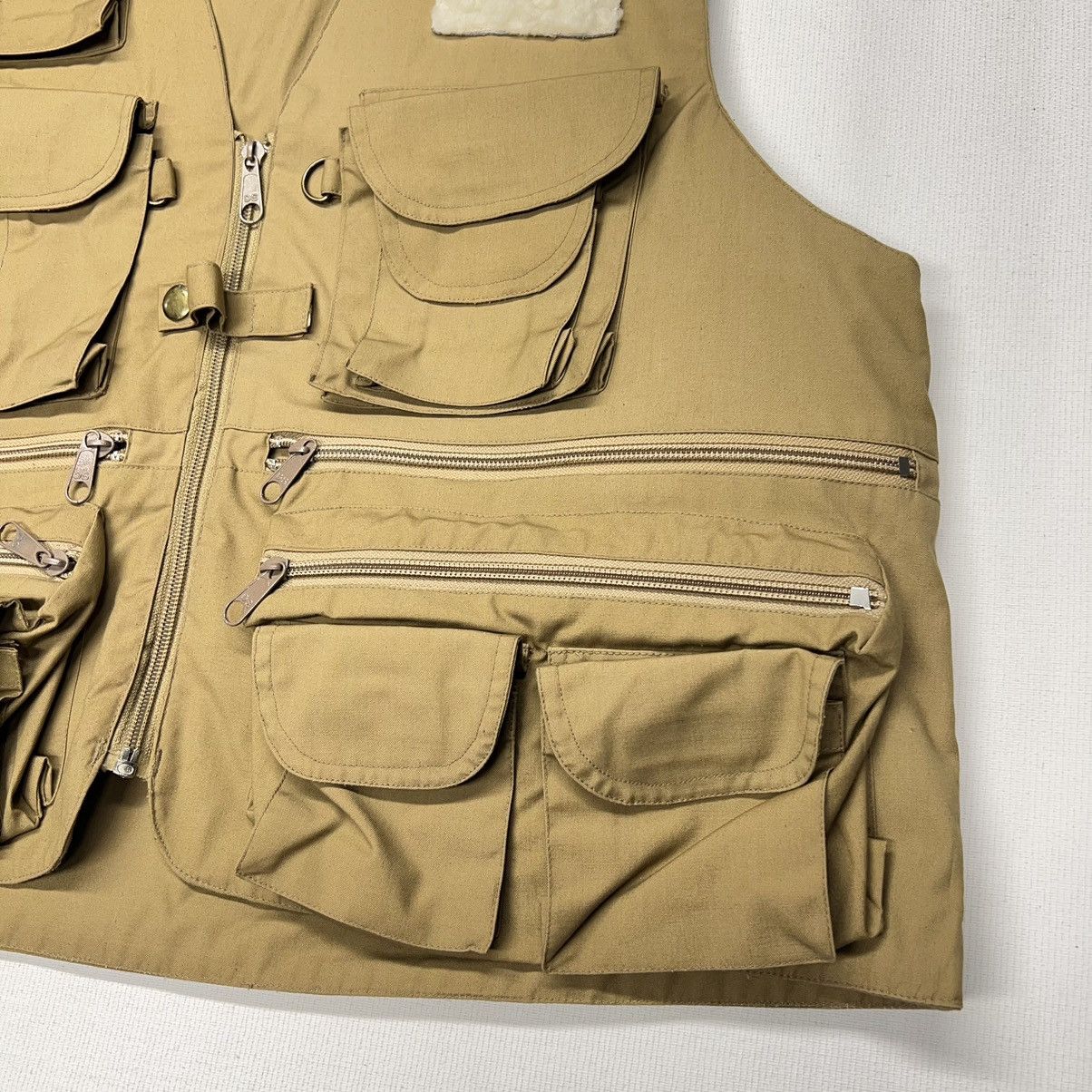 Vintage VTG American Fisherman Vest Khaki Fishing Pocket Hunting Zip Size US S / EU 44-46 / 1 - 2 Thumbnail
