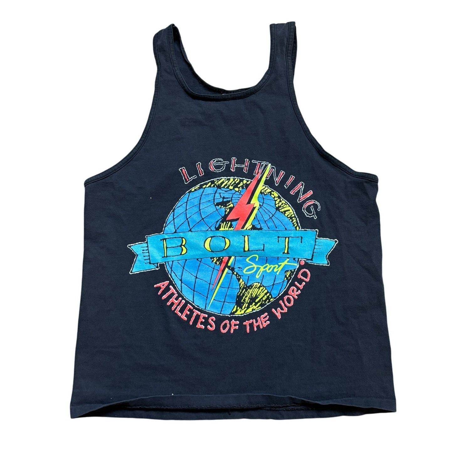 Lightning Bolt × Vintage VTG 90s Lightning Bolt Sport Athletes of the World Tank Lg Size US L / EU 52-54 / 3 - 1 Thumbnail