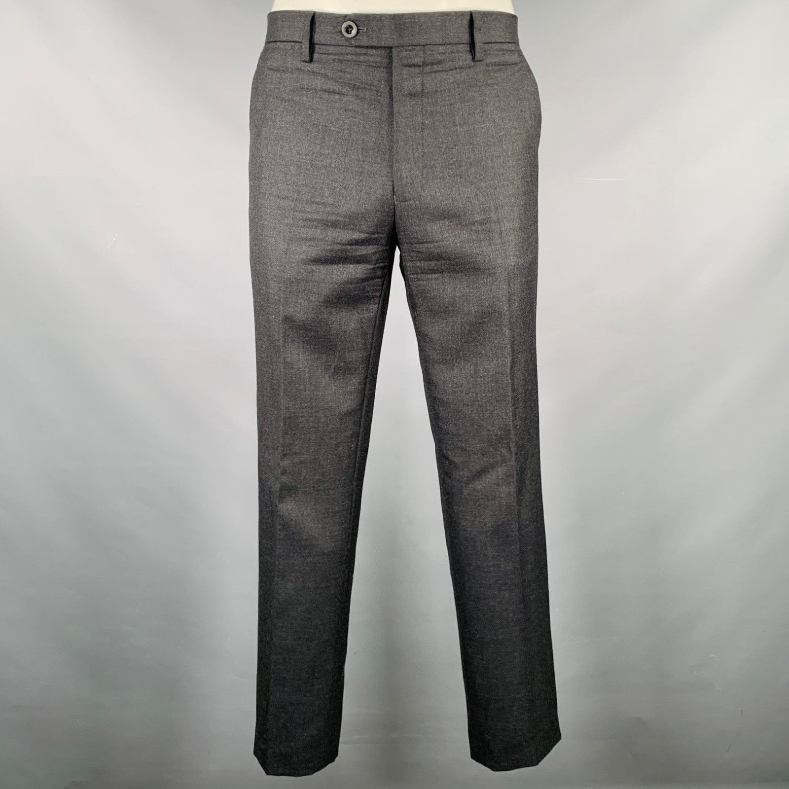 Other MR. PORTER Size 34 Grey Wool Zip Dress Pants Size US 34 / EU 50 - 1 Thumbnail