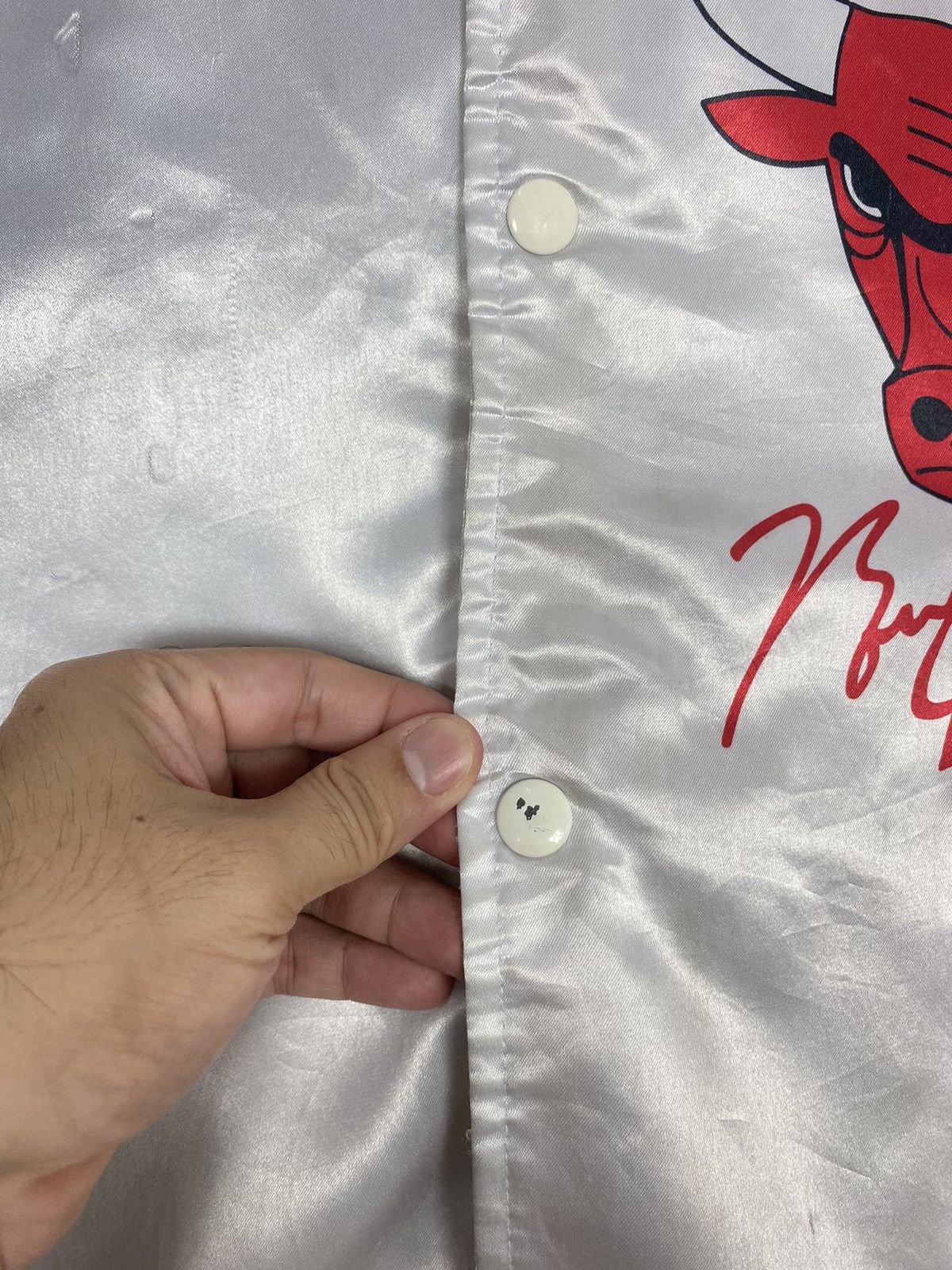 Chalk Line Vtg Chicago Bulls X Michael Jordan Satin Bomber Jacket Size US S / EU 44-46 / 1 - 10 Thumbnail