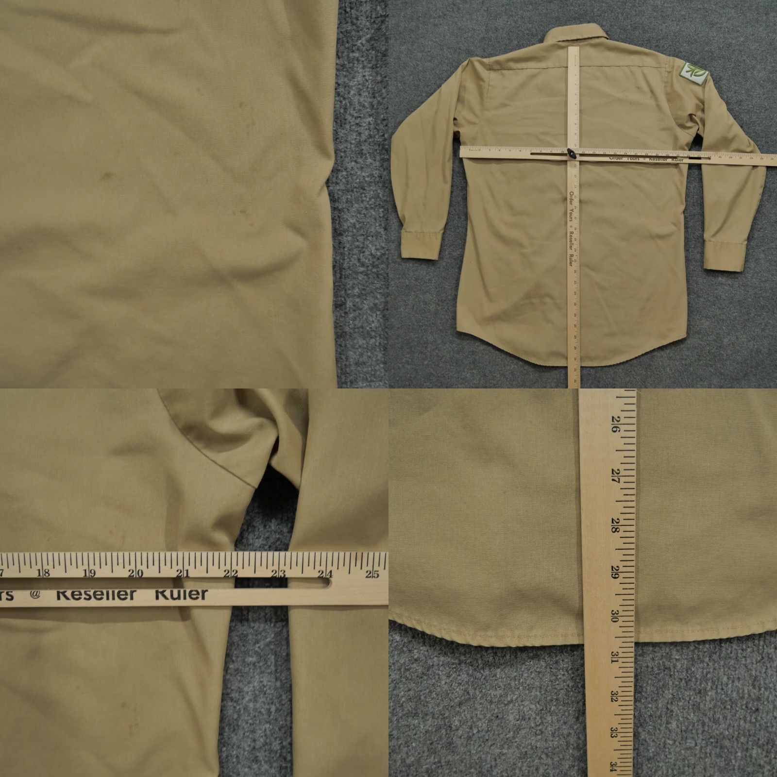 Vintage VINTAGE Unitog Shirt Mens 15 15.5 Tan Khaki Workwear Button Up Long Sleeve 80s Size US L / EU 52-54 / 3 - 9 Thumbnail