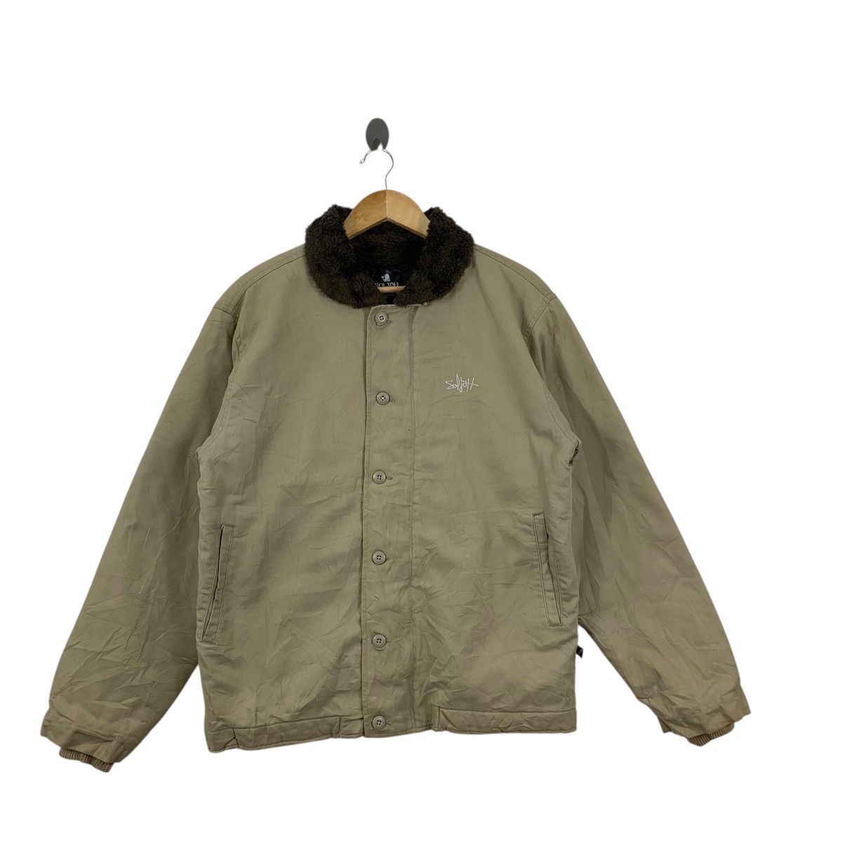 Vintage Vintage SOLJAH HAWAII Shearling Lining Chore Jacket Heavy Size US L / EU 52-54 / 3 - 3 Thumbnail