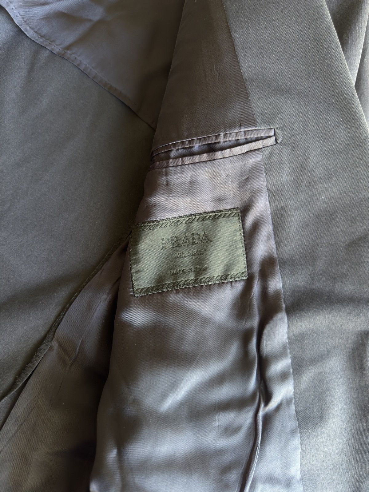 Prada PRADA Made in Italy Cotton Blend Patch Pocket Jacket Size 46R - 6 Thumbnail